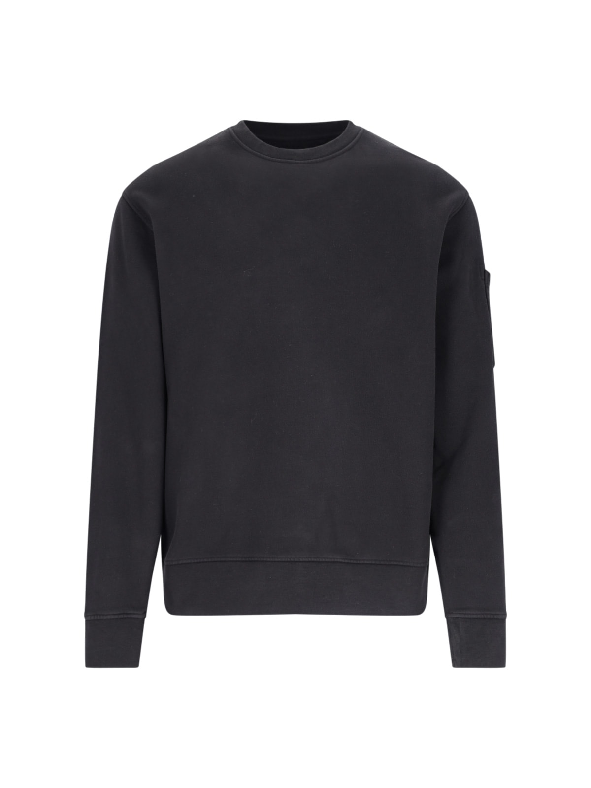 Shop C.p. Company Lens Detail Crewneck Sweatshirt In Black