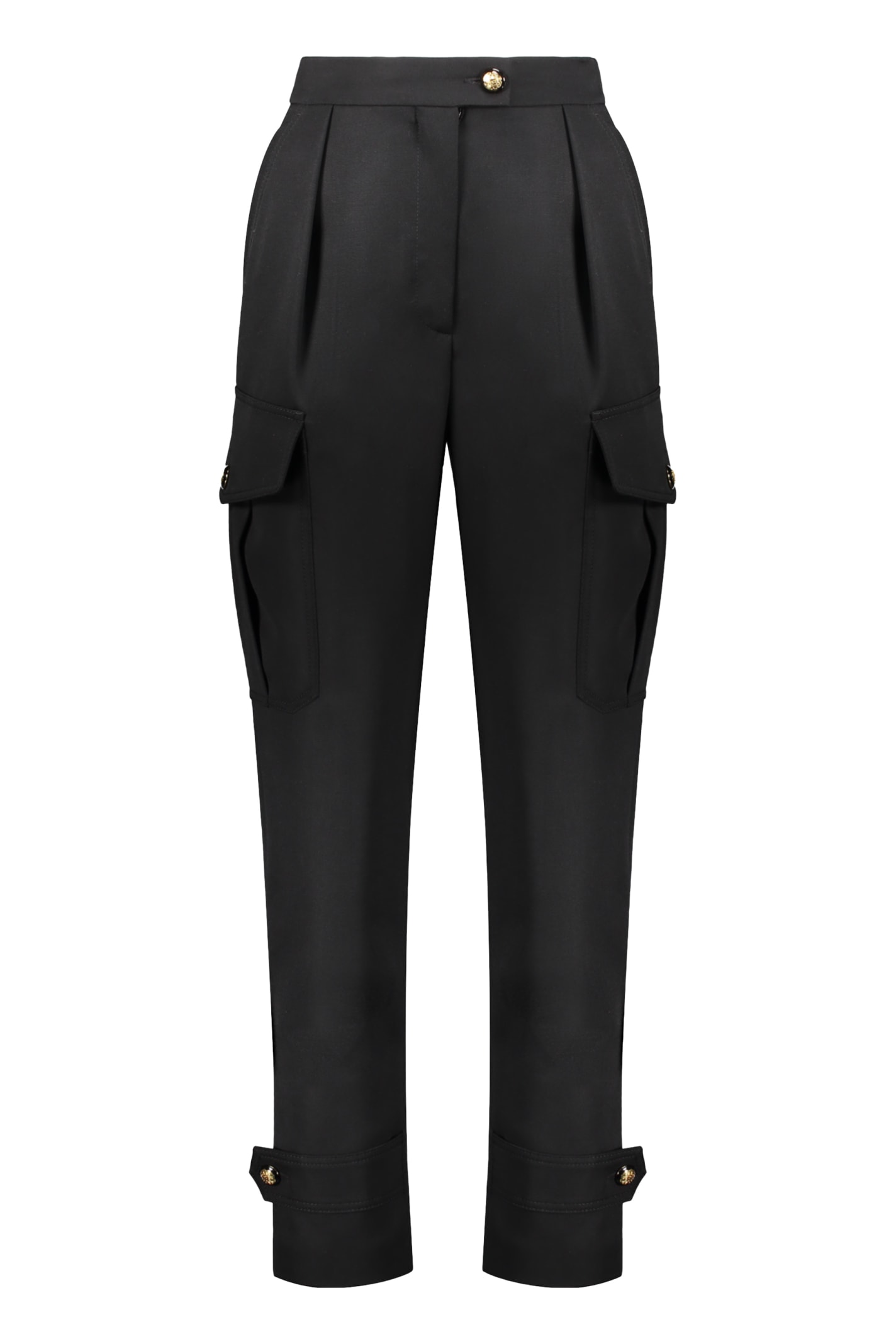 Shop Alexander Mcqueen Wool Trousers In Black