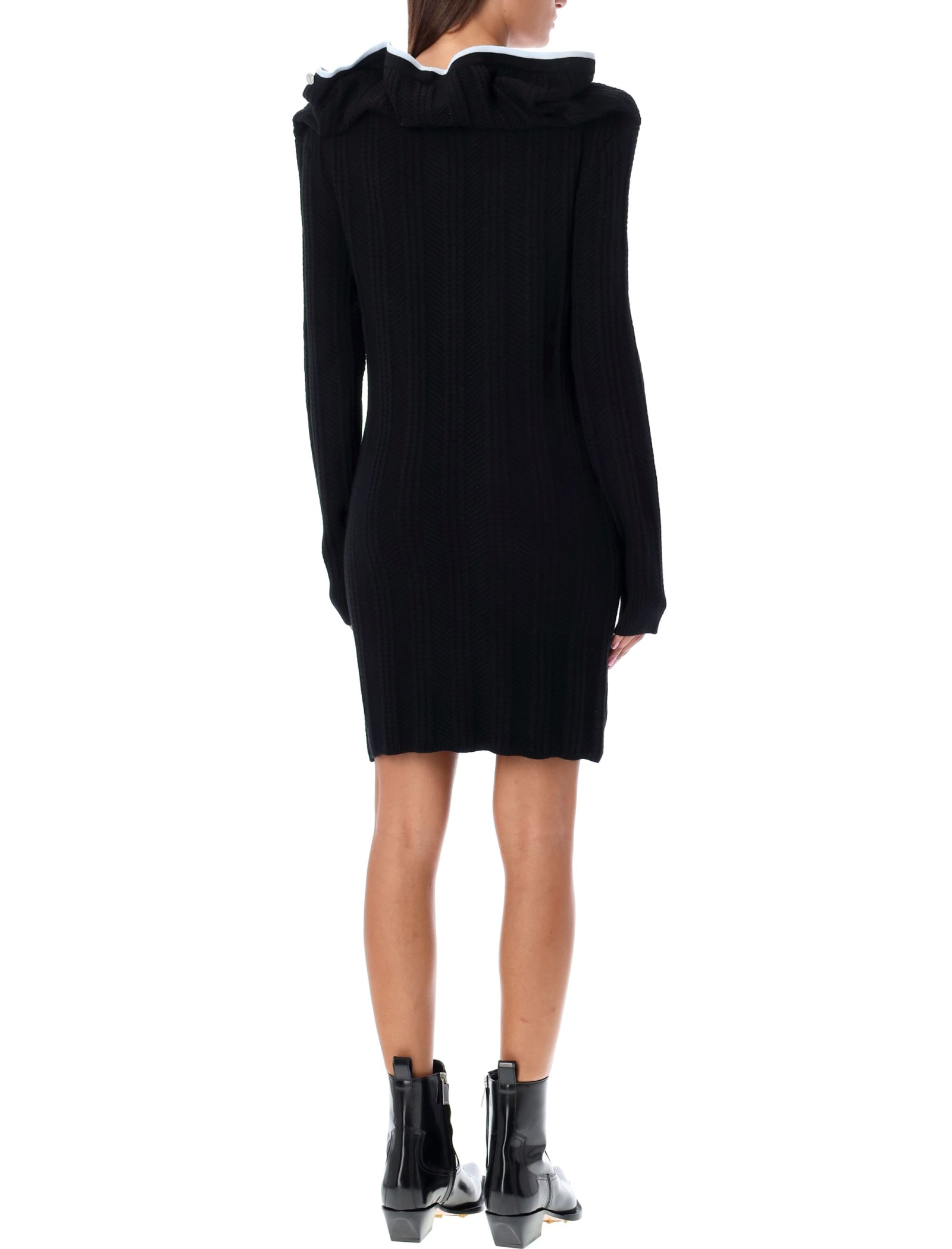 Shop Y/project Ruffle Necklace Cardigan Dress In Black