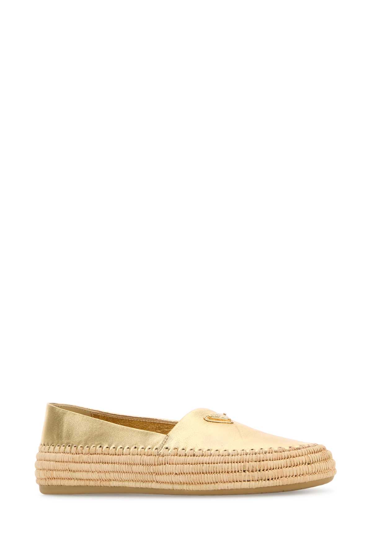 Prada Metallic Finish Espadrilles Sole Espadrille