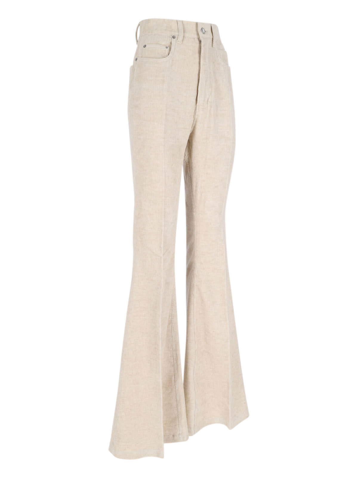 Rick Owens Bootcut Pants In White