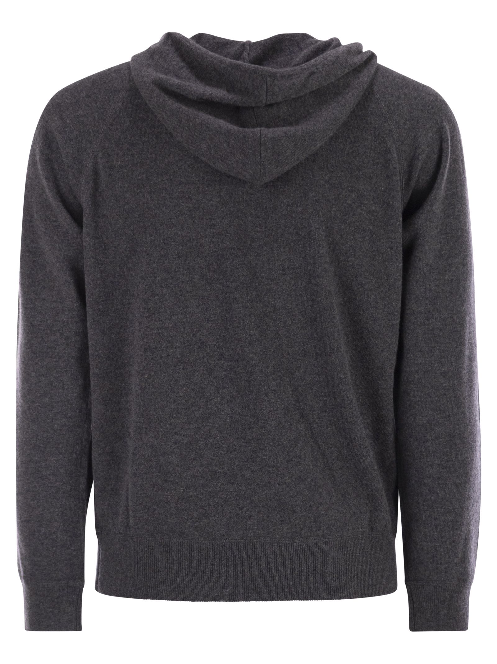 Mc2 Saint Barth Wilbur - Merino Wool Hooded Jumper In Gray