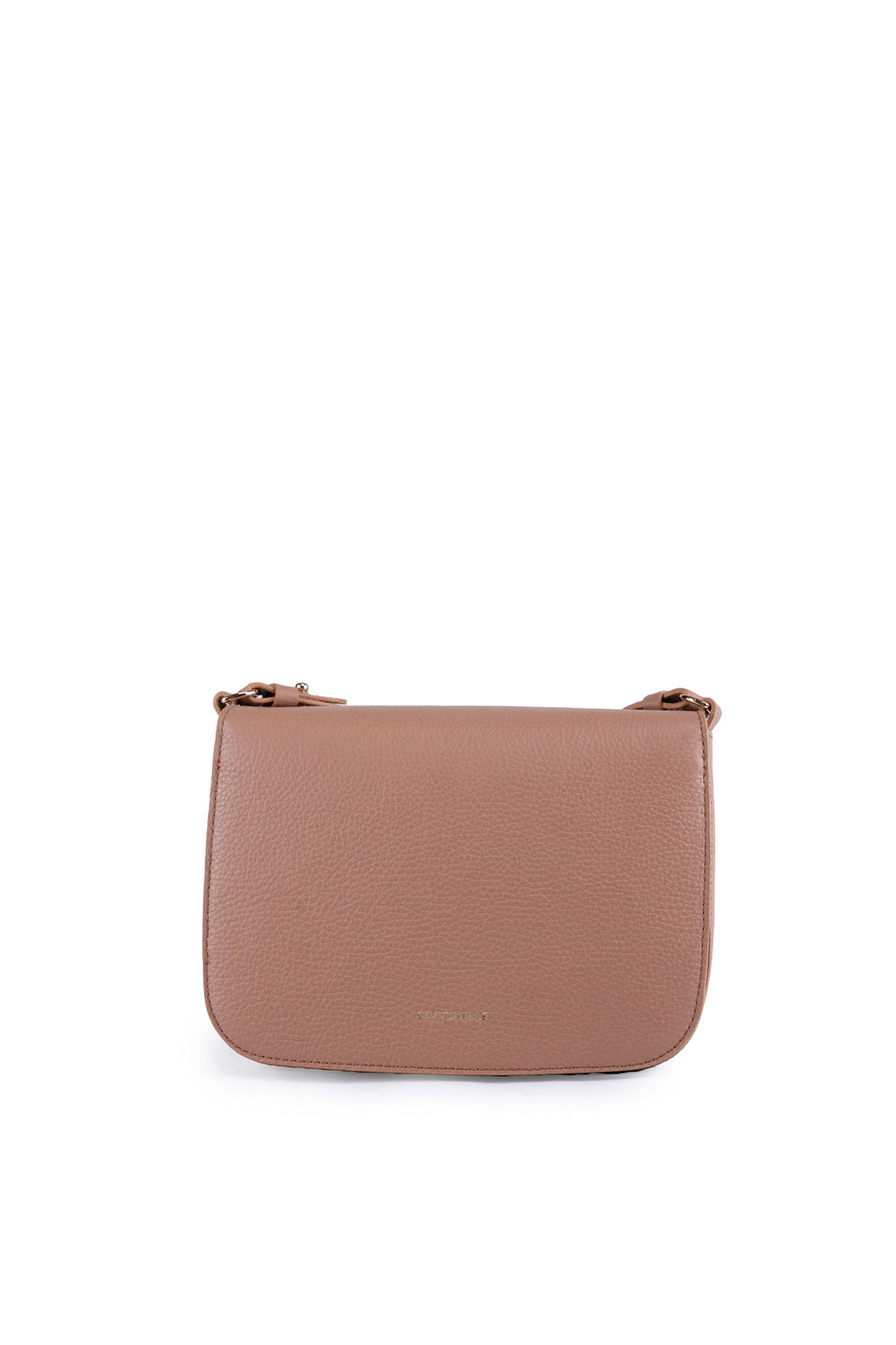 Shop Coccinelle C-me Leather Shoulder Bag In Skin