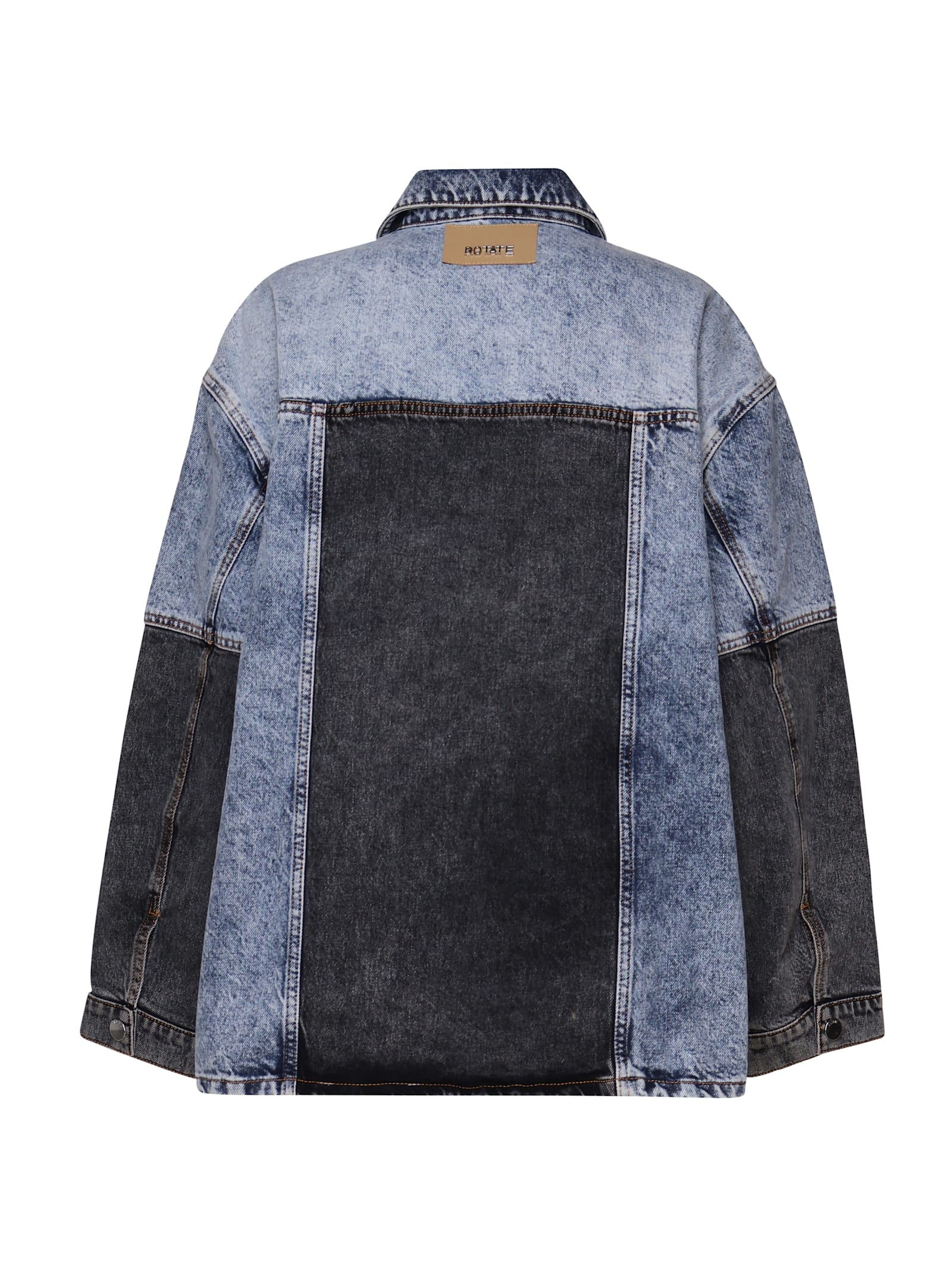 Shop Rotate Birger Christensen Patchwork Oversized Jacket In Multidenim