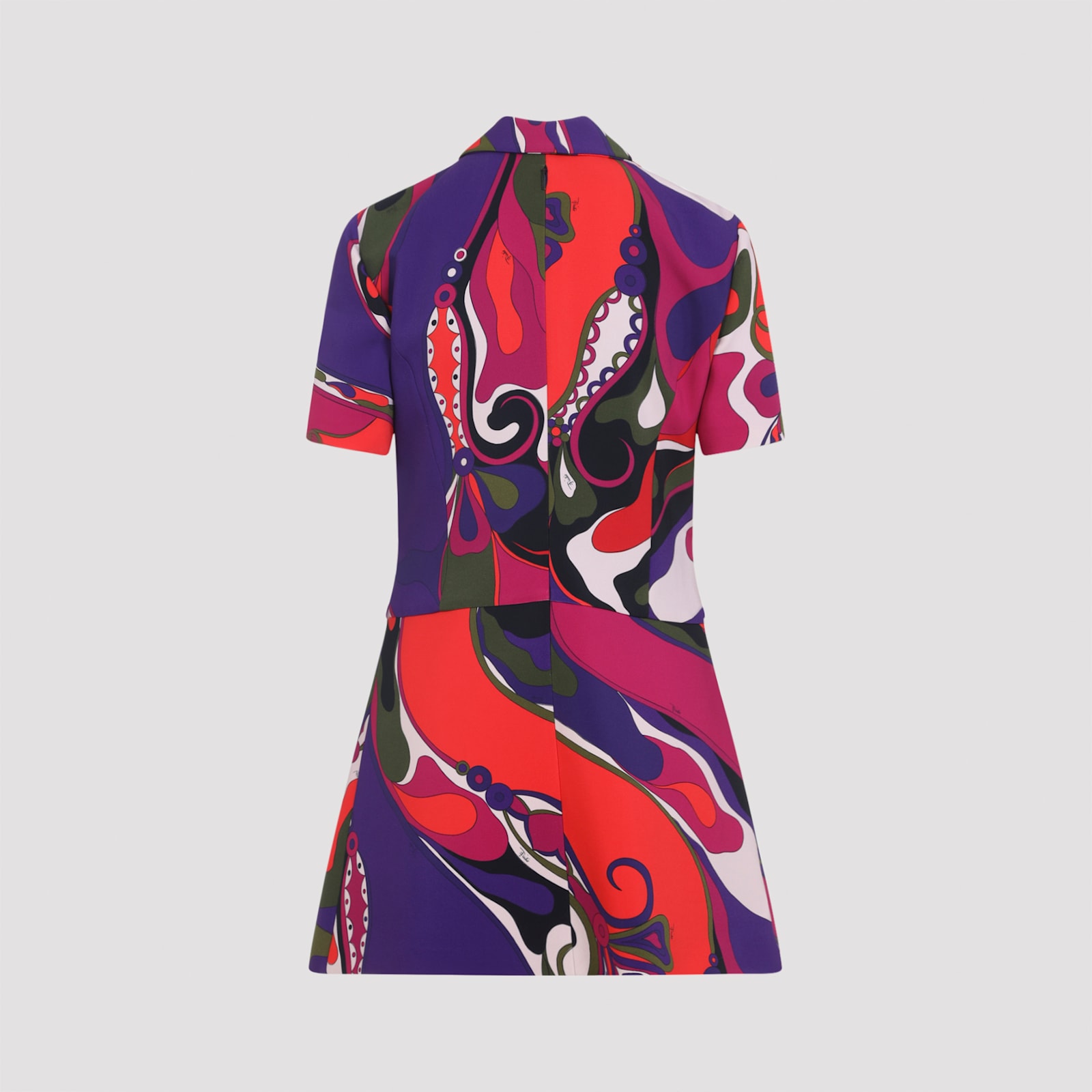 Pucci Fitted Waist Mini Dress With Button Accents In Multi