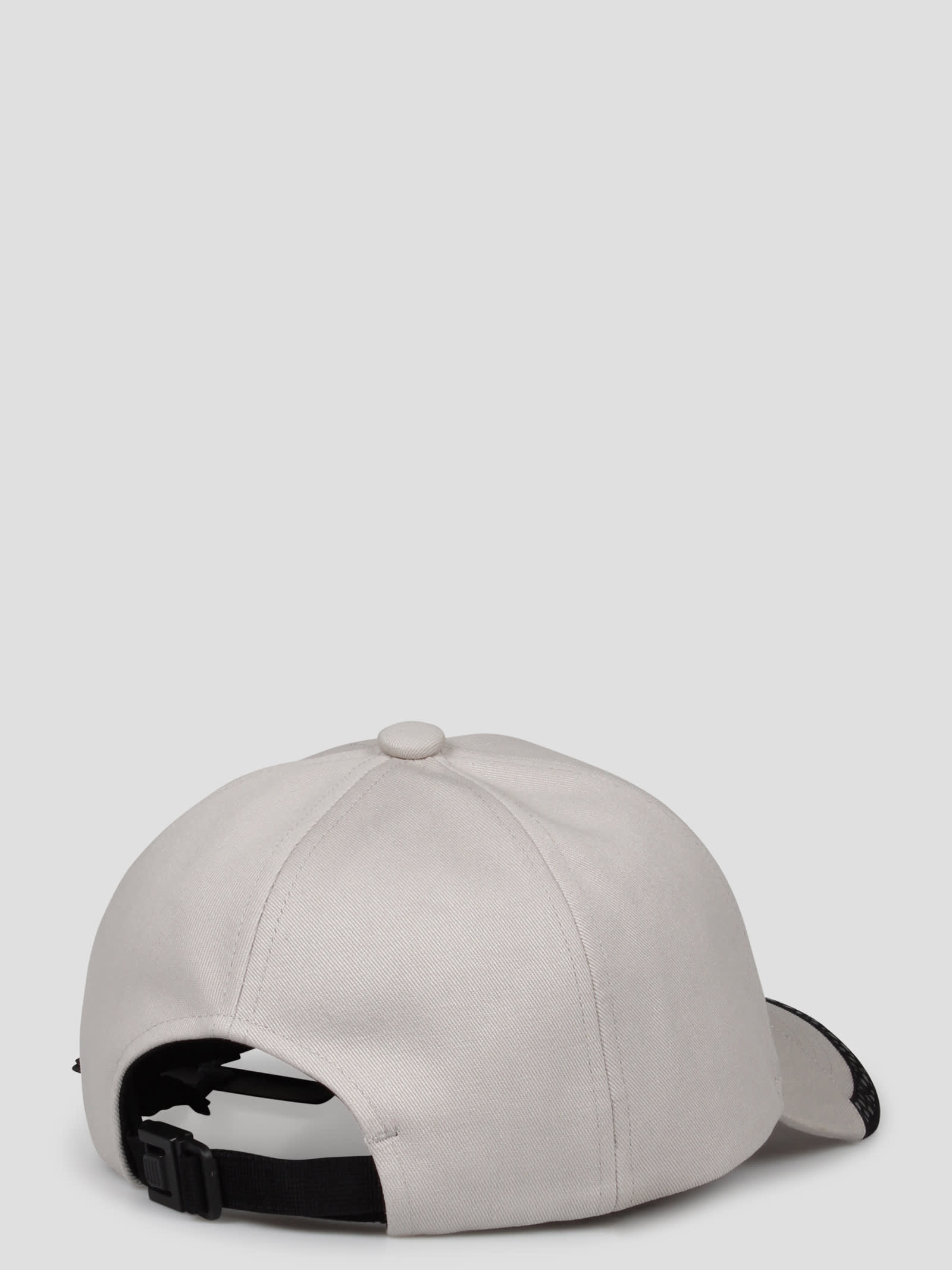 Shop Moncler Logo Baseball Cap In Grey