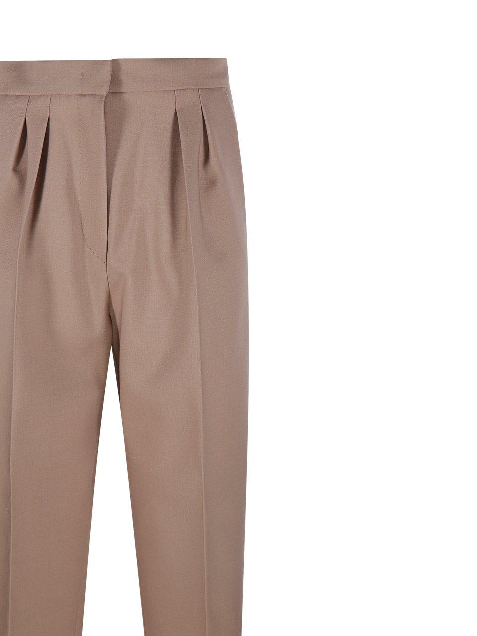 Shop Max Mara Brown Verbano Trousers In Browns