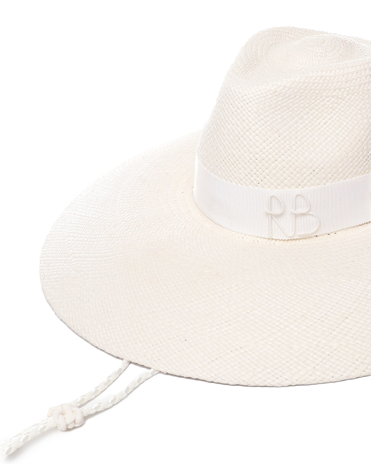 Shop Ruslan Baginskiy Wide Brim Fedora Hat Embellished With Monogram In White