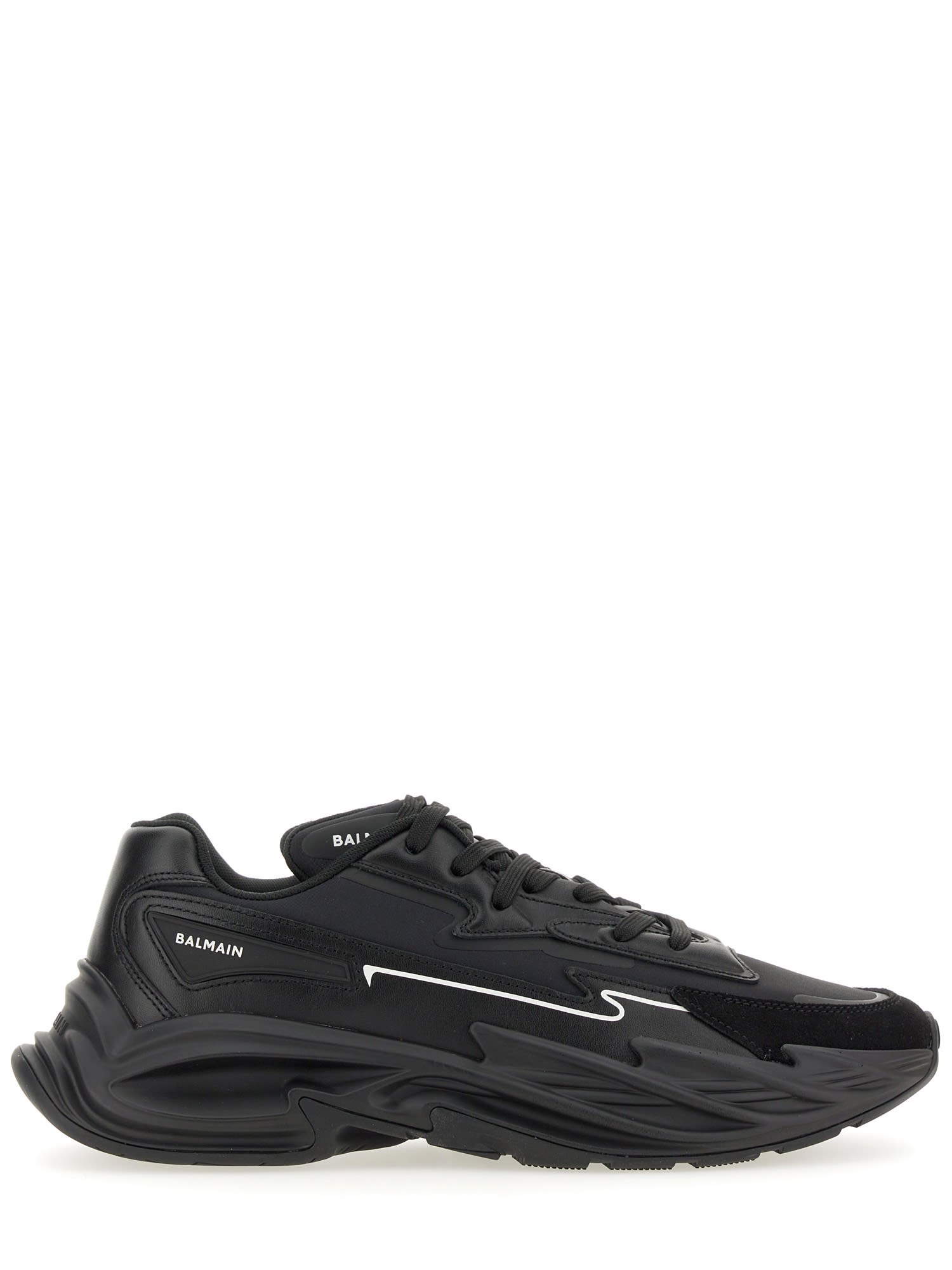 Balmain Run-row Low-top Sneakers In Nero
