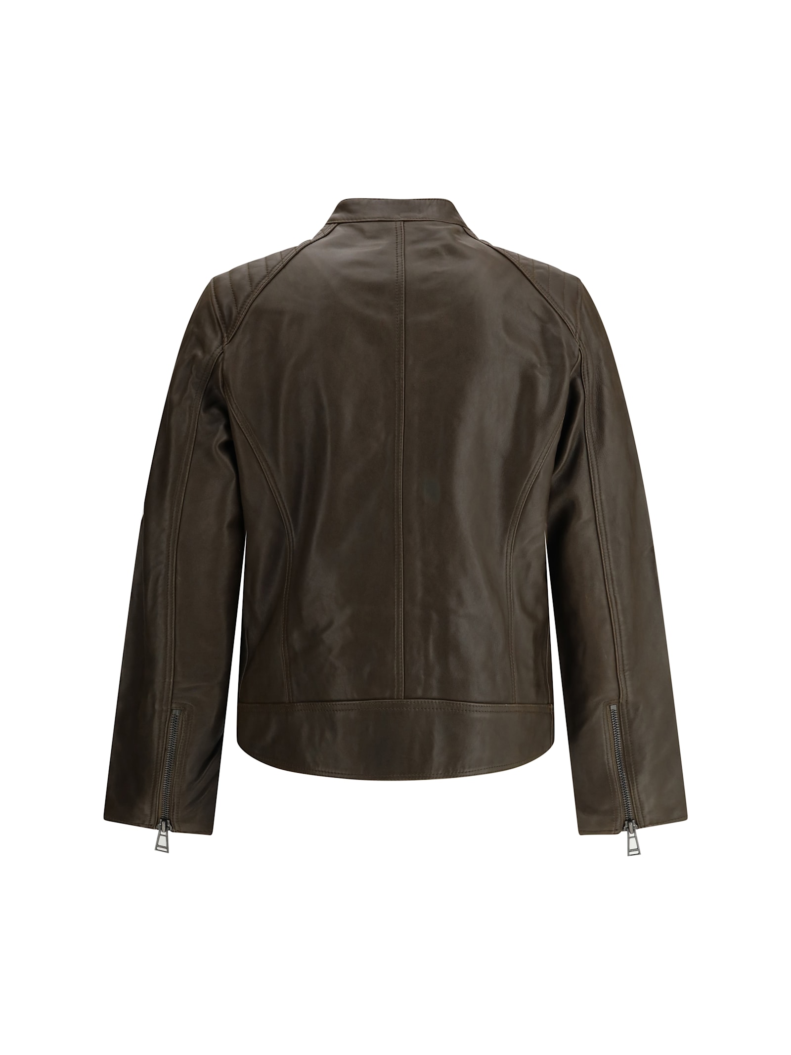 Shop Belstaff Lambskin V Racer Jacket In Army Olive