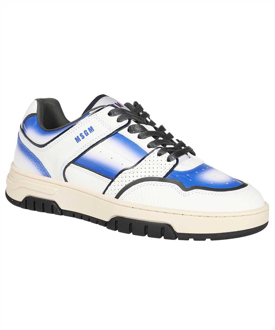Msgm Man Sneakers Bright Blue Size 7 Leather In Blue