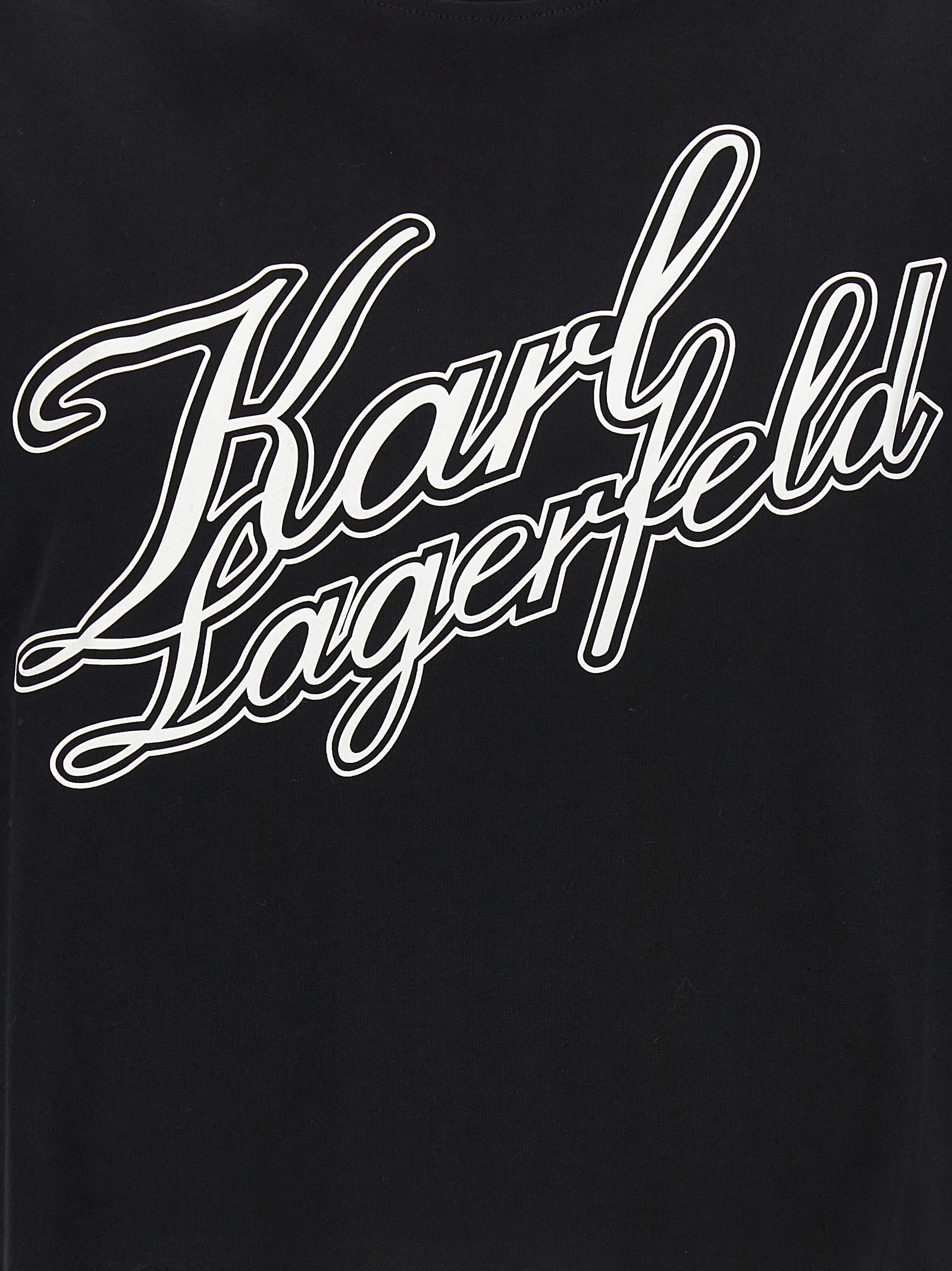 Shop Karl Lagerfeld Athleisure Cropped T-shirt In Black