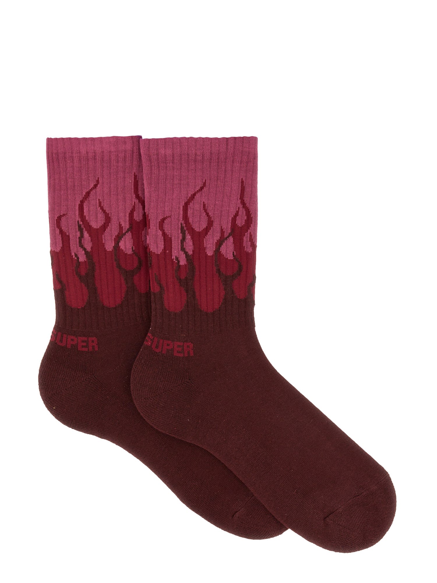 Vision of Super Socks With Double Logo Flame