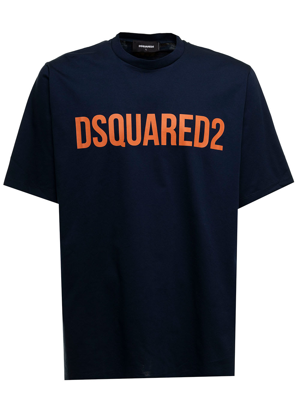 Dsquared2 D-squared2 Man s Blue Cotton T-shirt With Logo Print