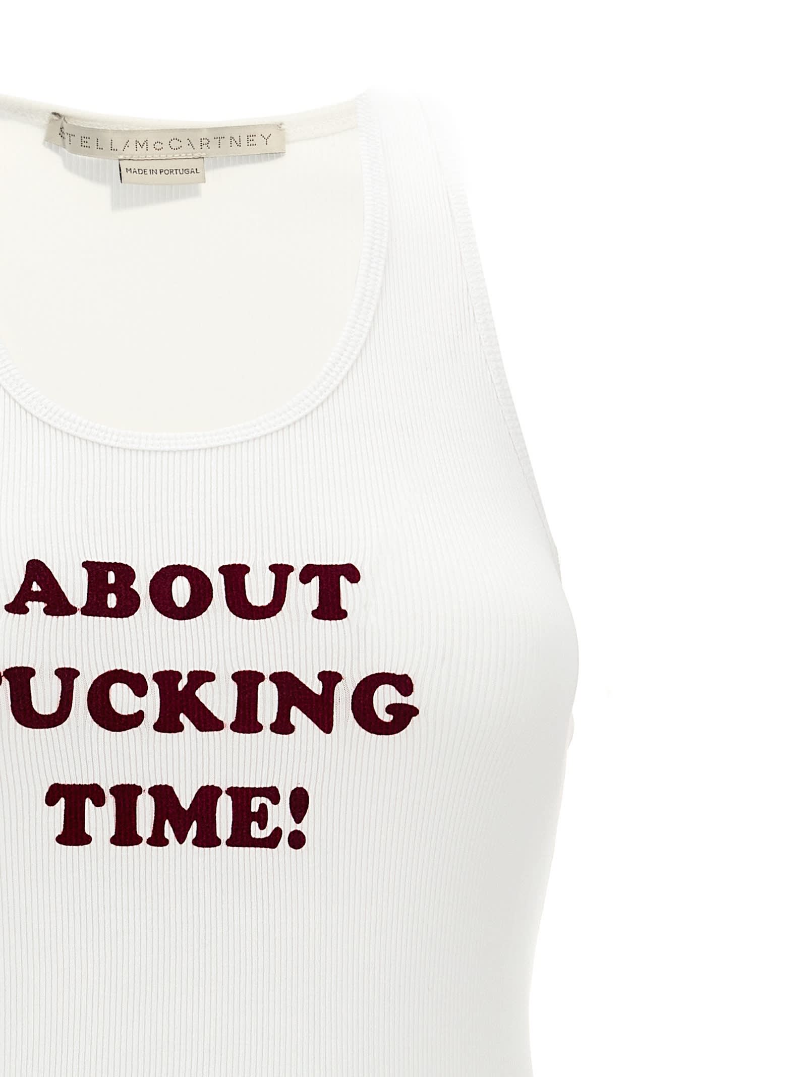 Shop Stella Mccartney About F* Time Tank Top In White