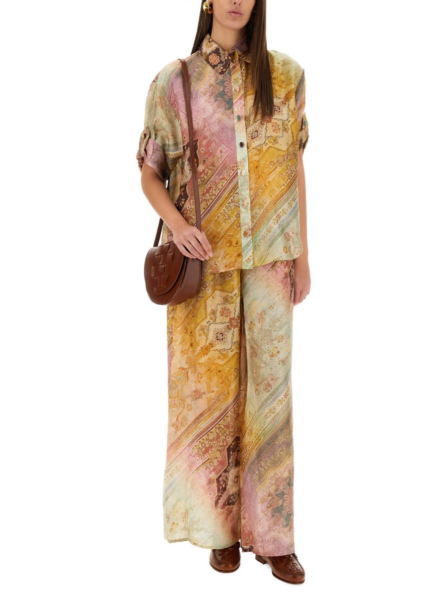 Zimmermann Womens Ombre Multi Tallow Relaxed-fit Silk Trousers Xs In Multicolour