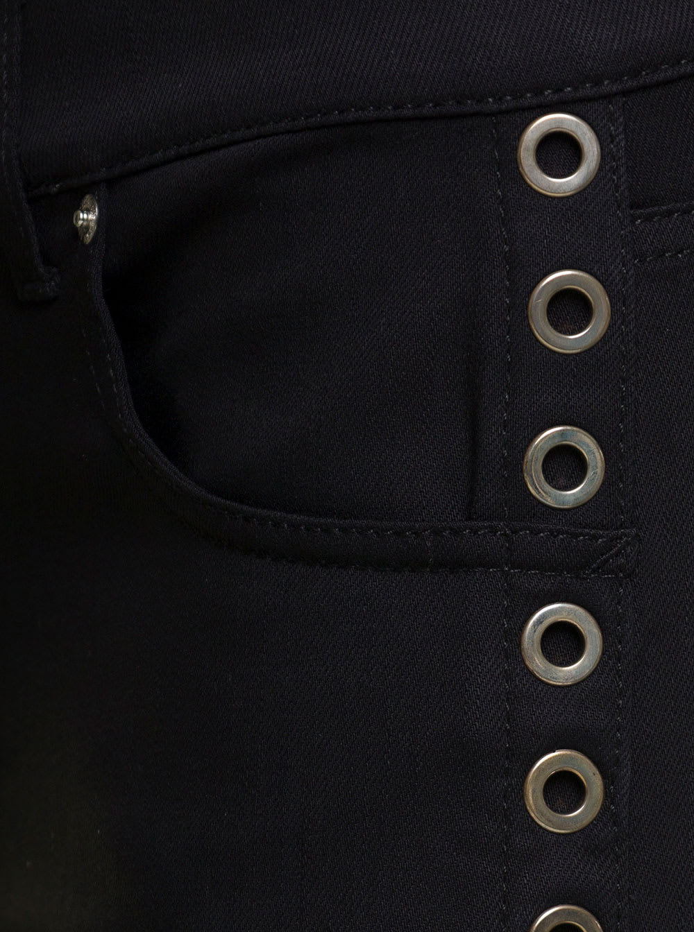 Shop Alexander Mcqueen Black Skinny Jeans With Eyelet Detailing In Cotton Denim Man