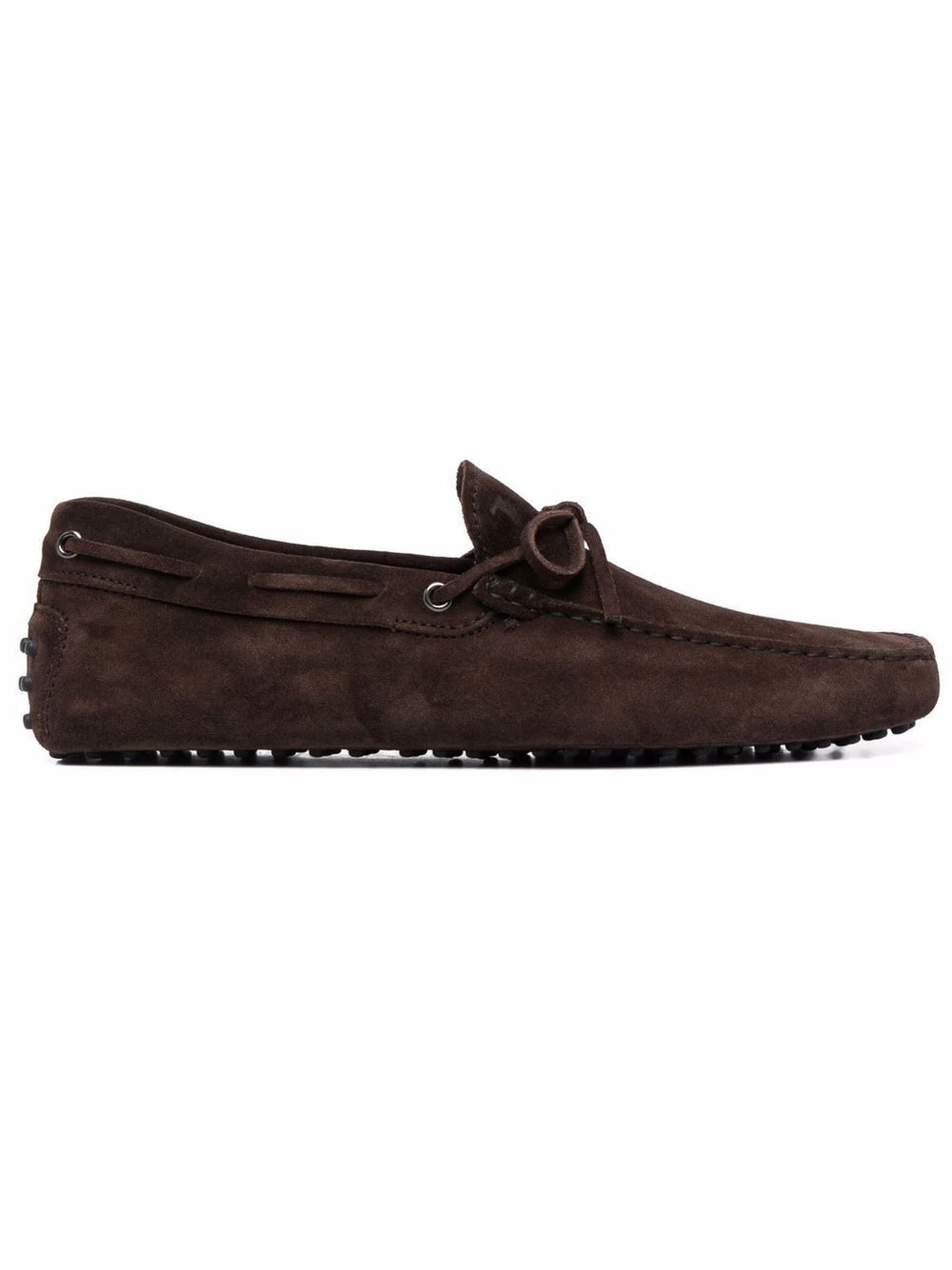 Tod's Gommino Driving Shoes In Brown Suede