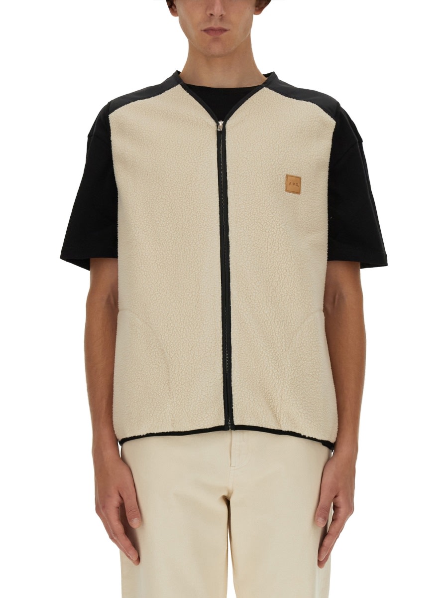 Shop Apc Nate Vest In Powder