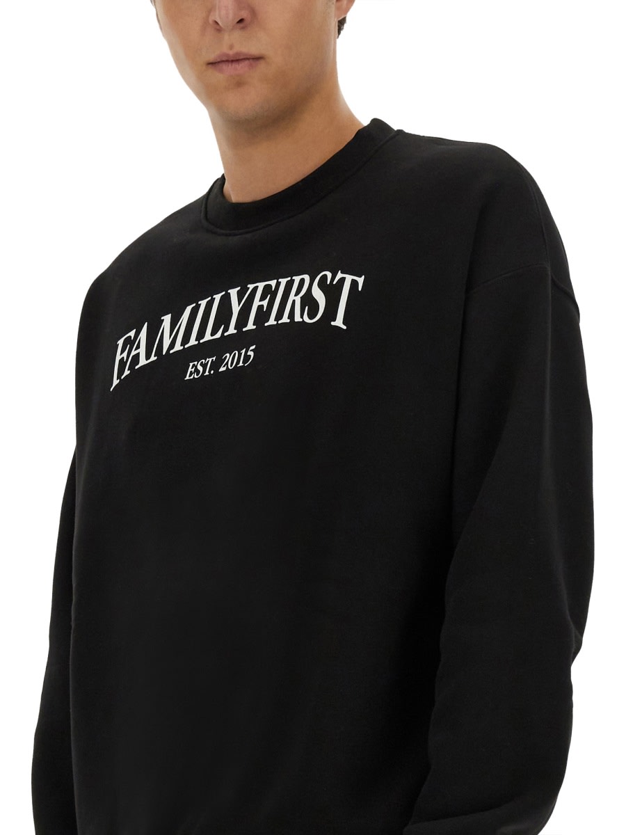 Family First Sweatshirt With Logo In Black