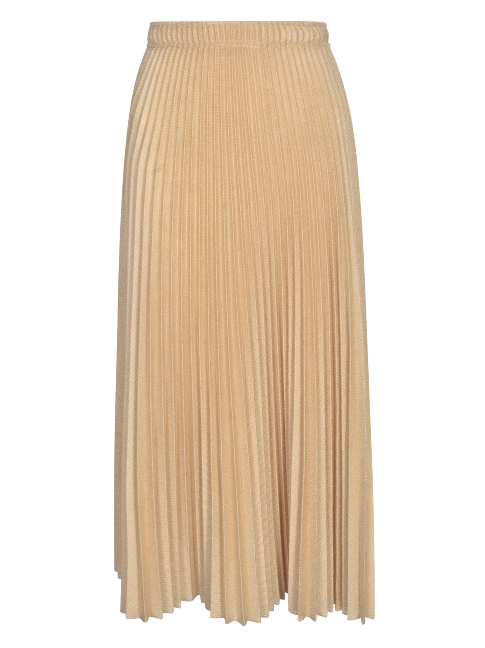 Ermanno Scervino Pleat Effect Knit Skirt In Panna
