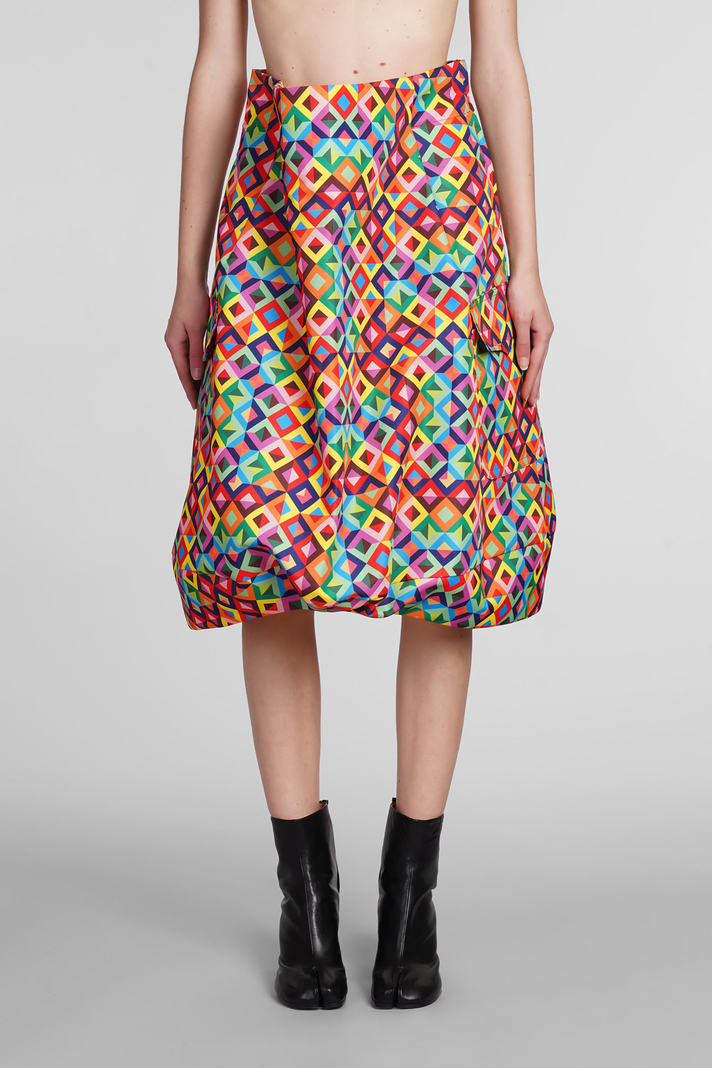 Shop Comme Des Garçons Skirt In Multicolor Polyester