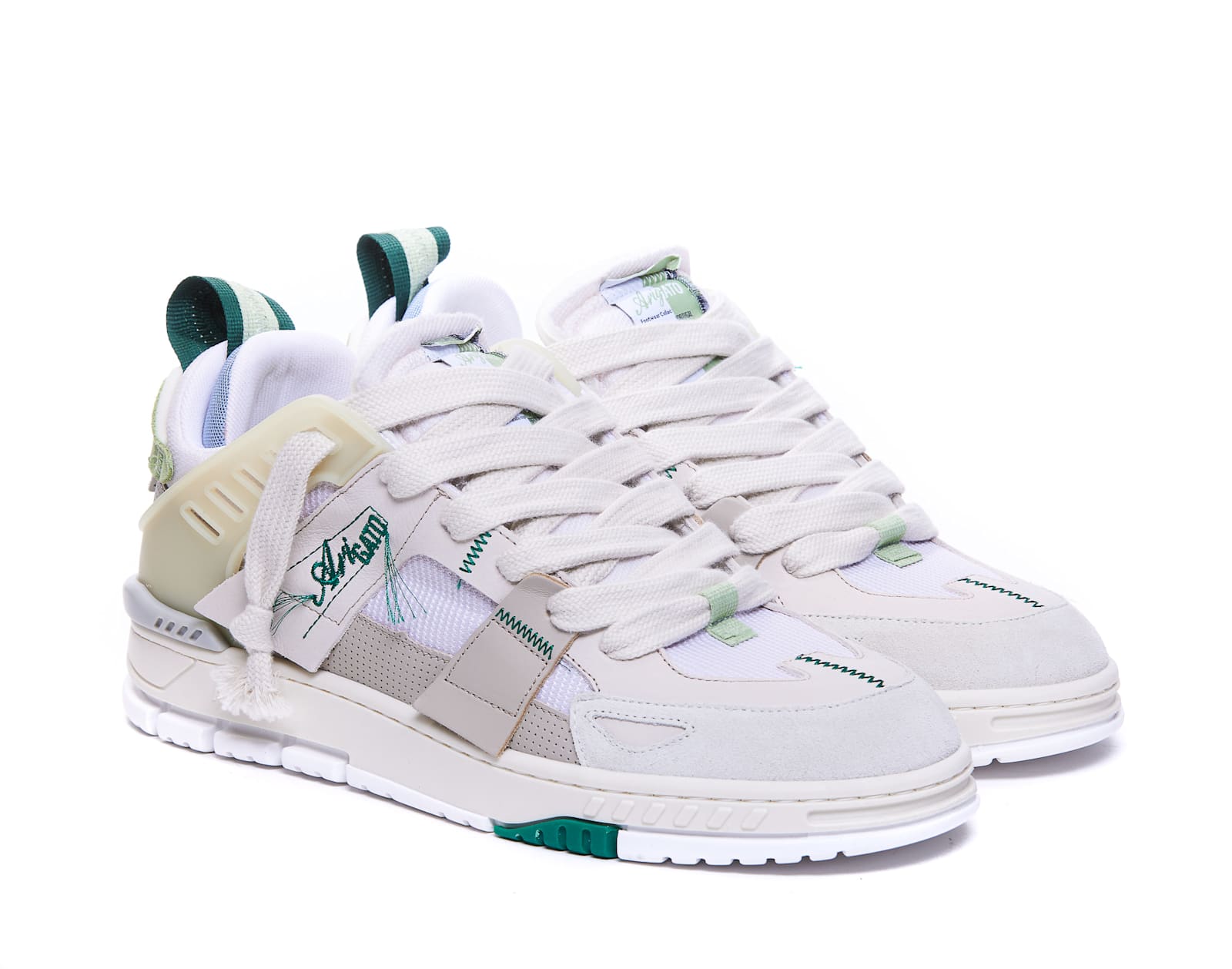 Axel Arigato Area Patchwork Sneakers In White Leather And Fabric In White