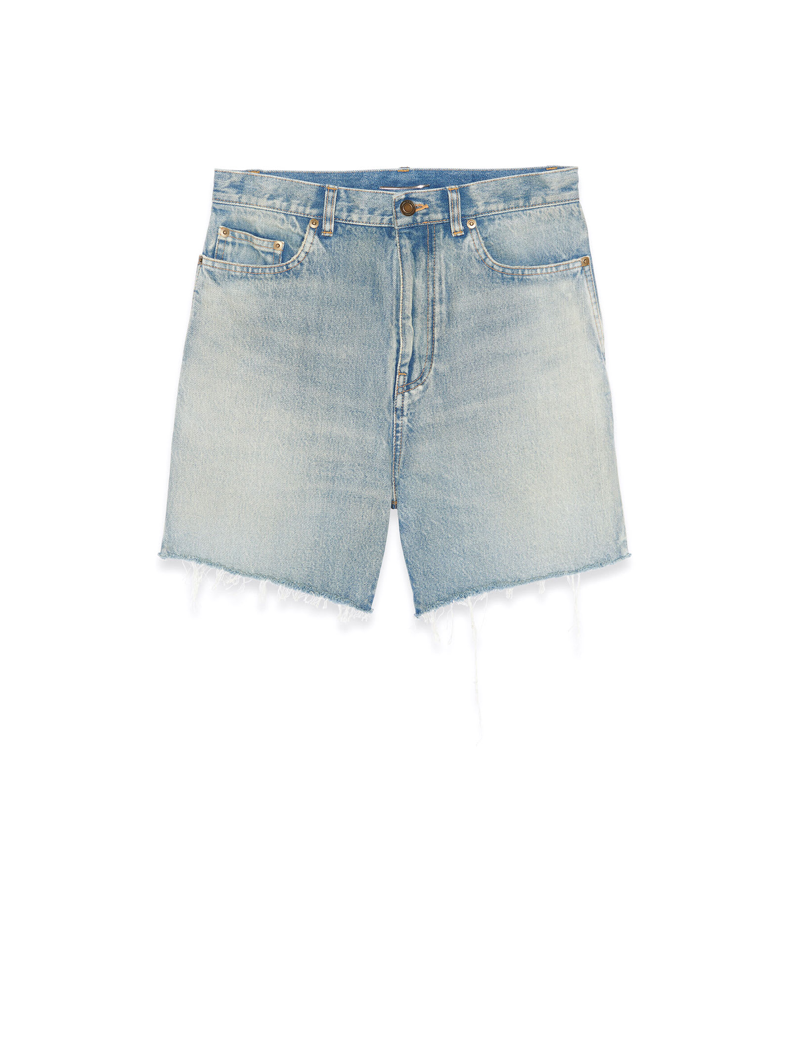 Saint Laurent Denim Shorts In Cotton