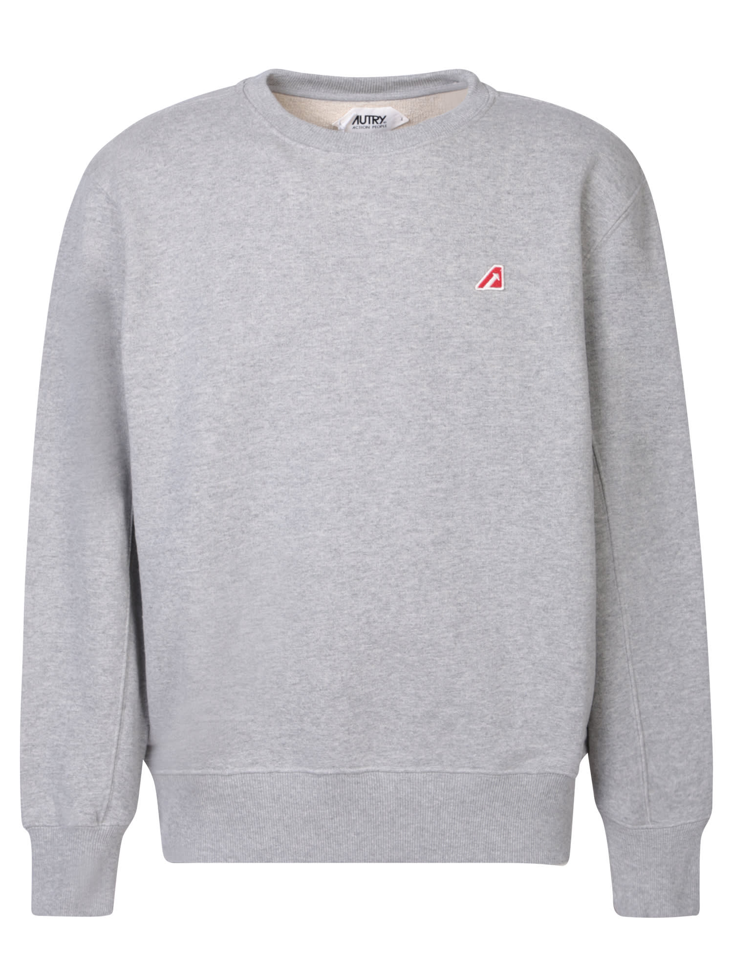 Autry Crew-neck Sweatshirt With Logo Patch In Grey