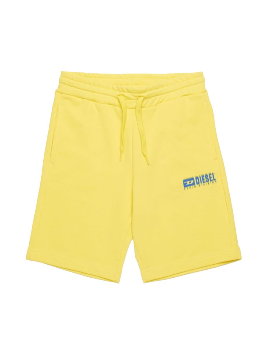 Diesel Logo-print Shorts In Yellow