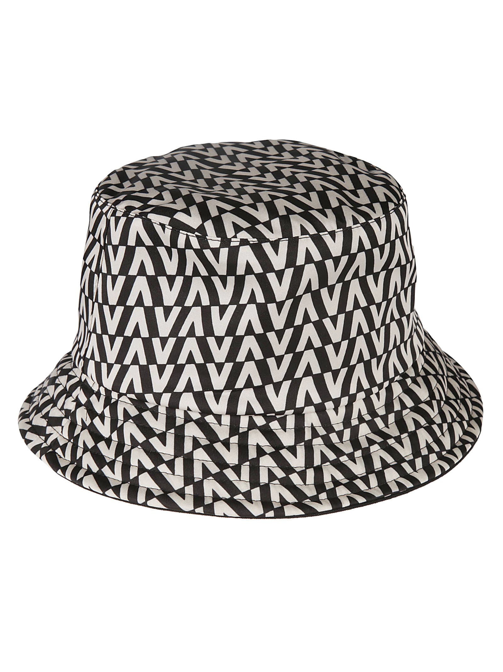 Valentino Garavani Stripe Patterned Logo Bucket Hat