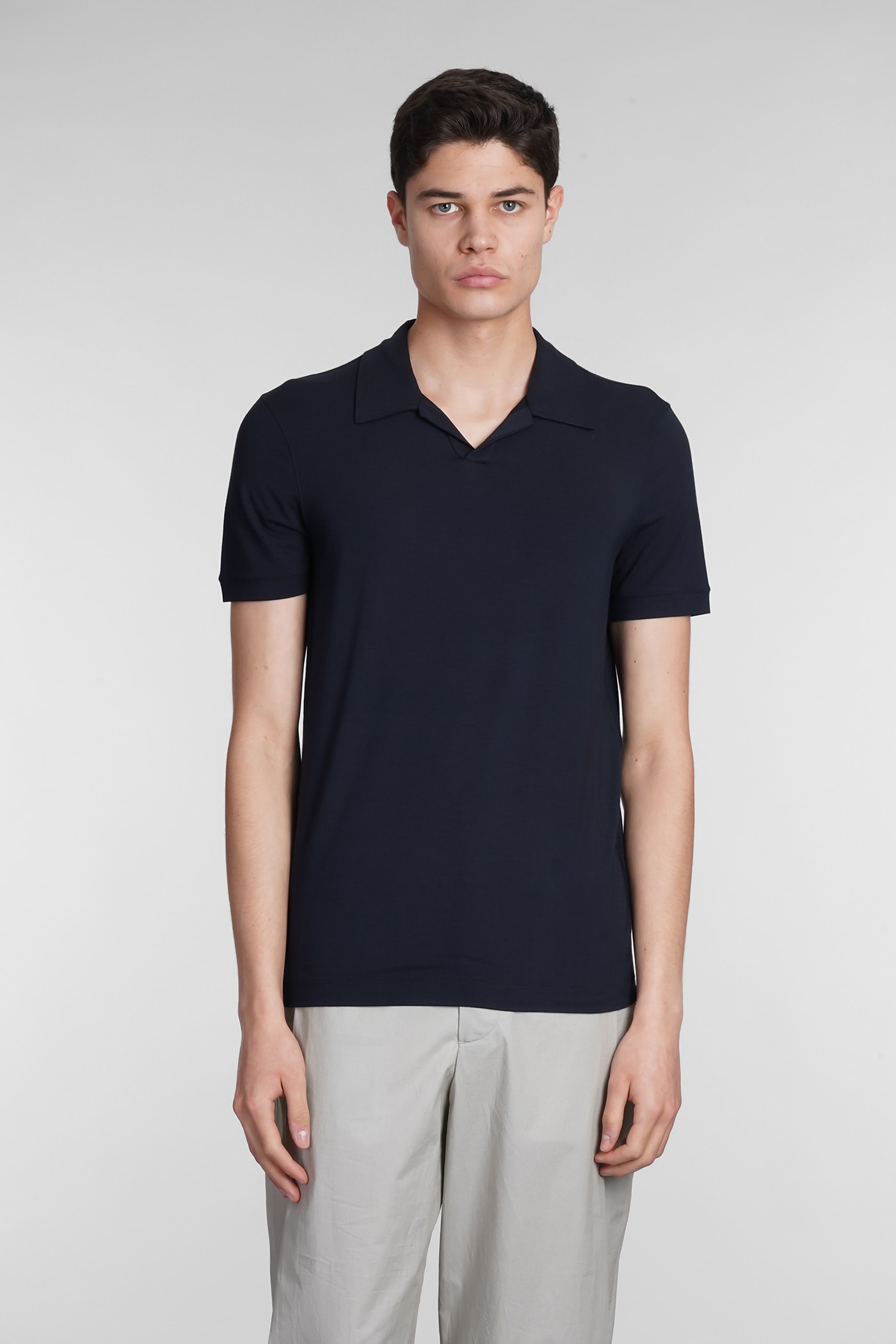 Black Viscose Polo Shirt