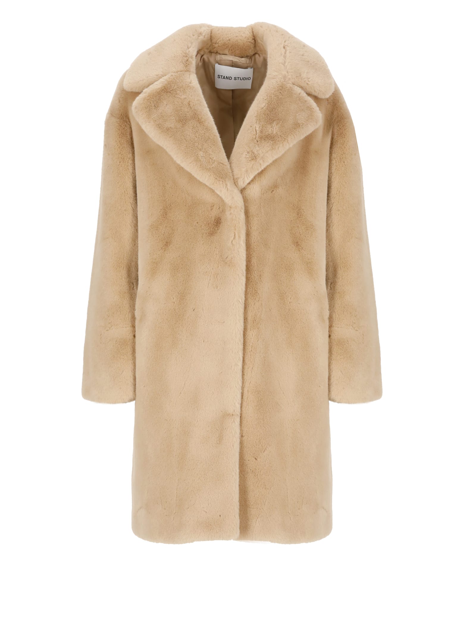 Shop Stand Studio Camille Cocoon Coat In Beige