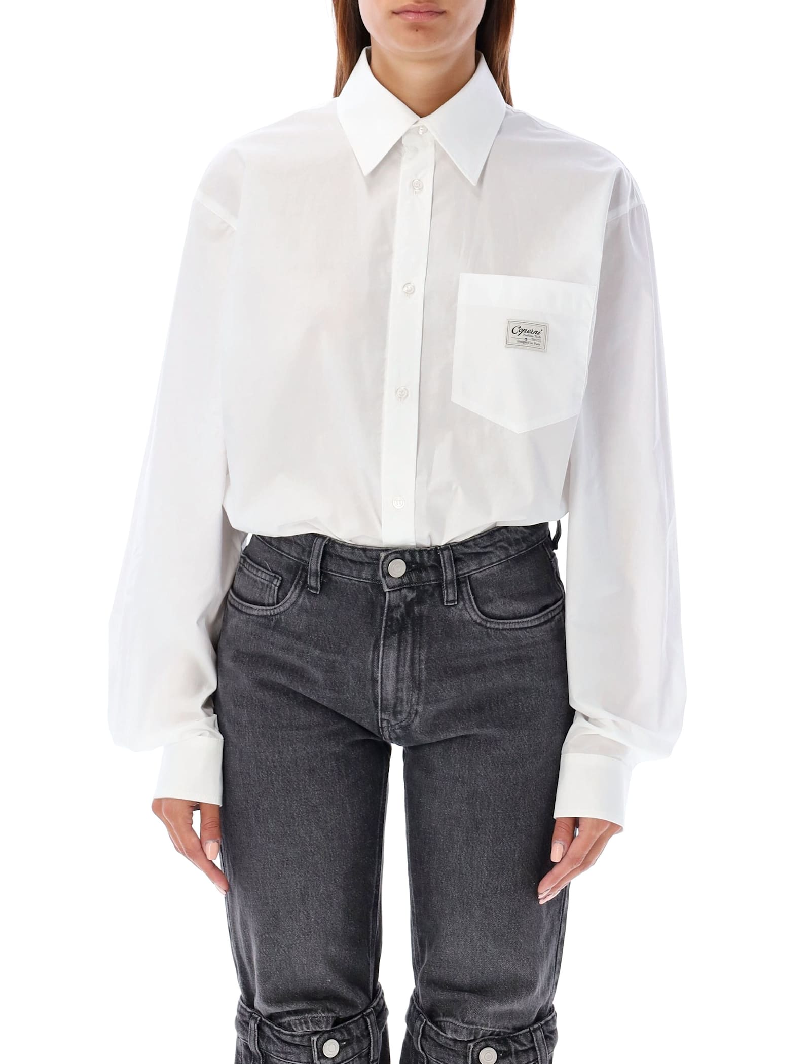 Shop Coperni Bodysuit Shirt In Whte