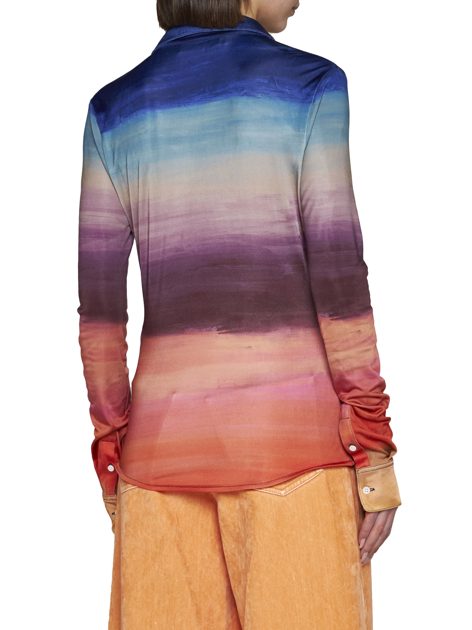 MARNI MULTICOLOURED JERSEY SHIRT WITH DARK SIDE OF THE MOON PRINT