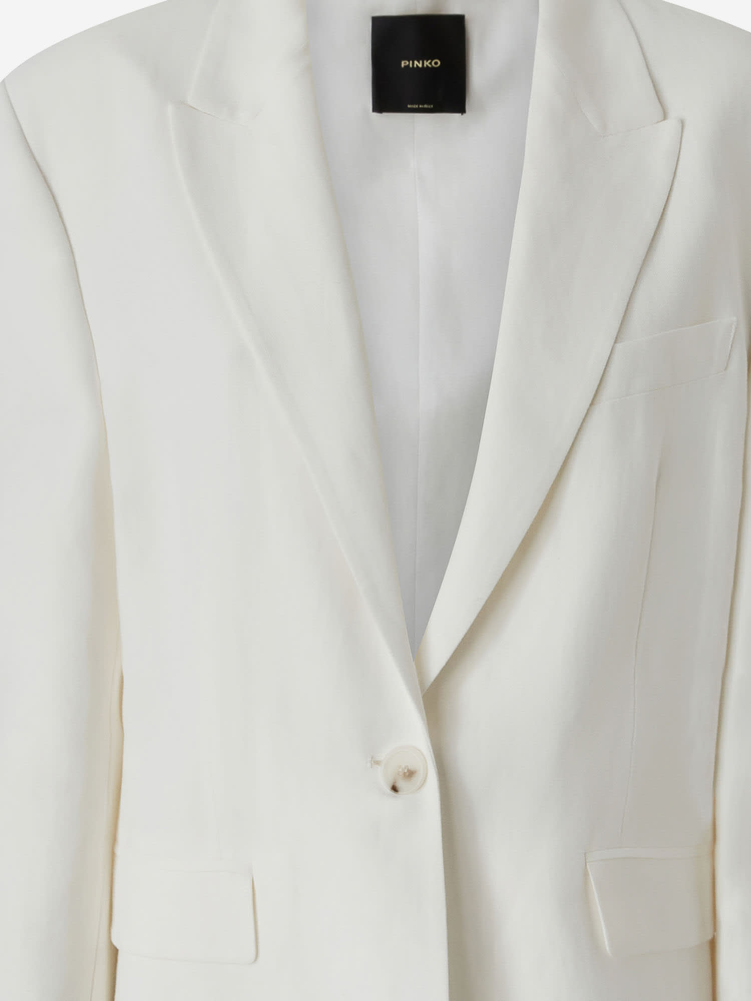 PINKO VISCOSE AND LINEN SINGLE-BREASTED JACKET