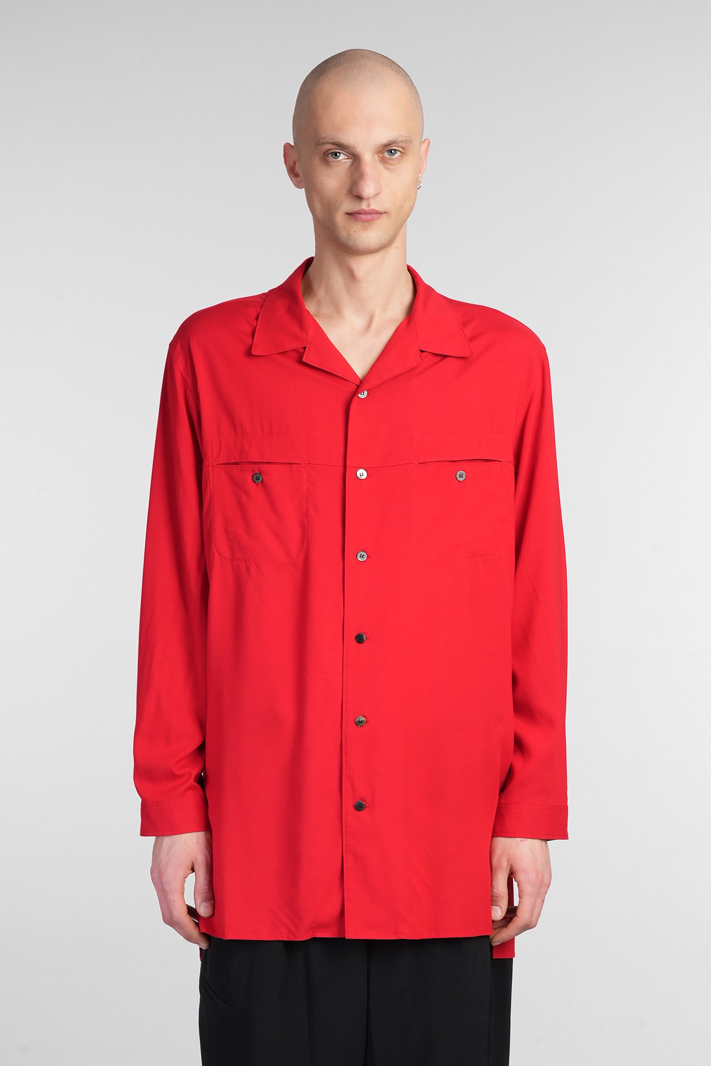Yohji Yamamoto Shirt In Red Linen In Red