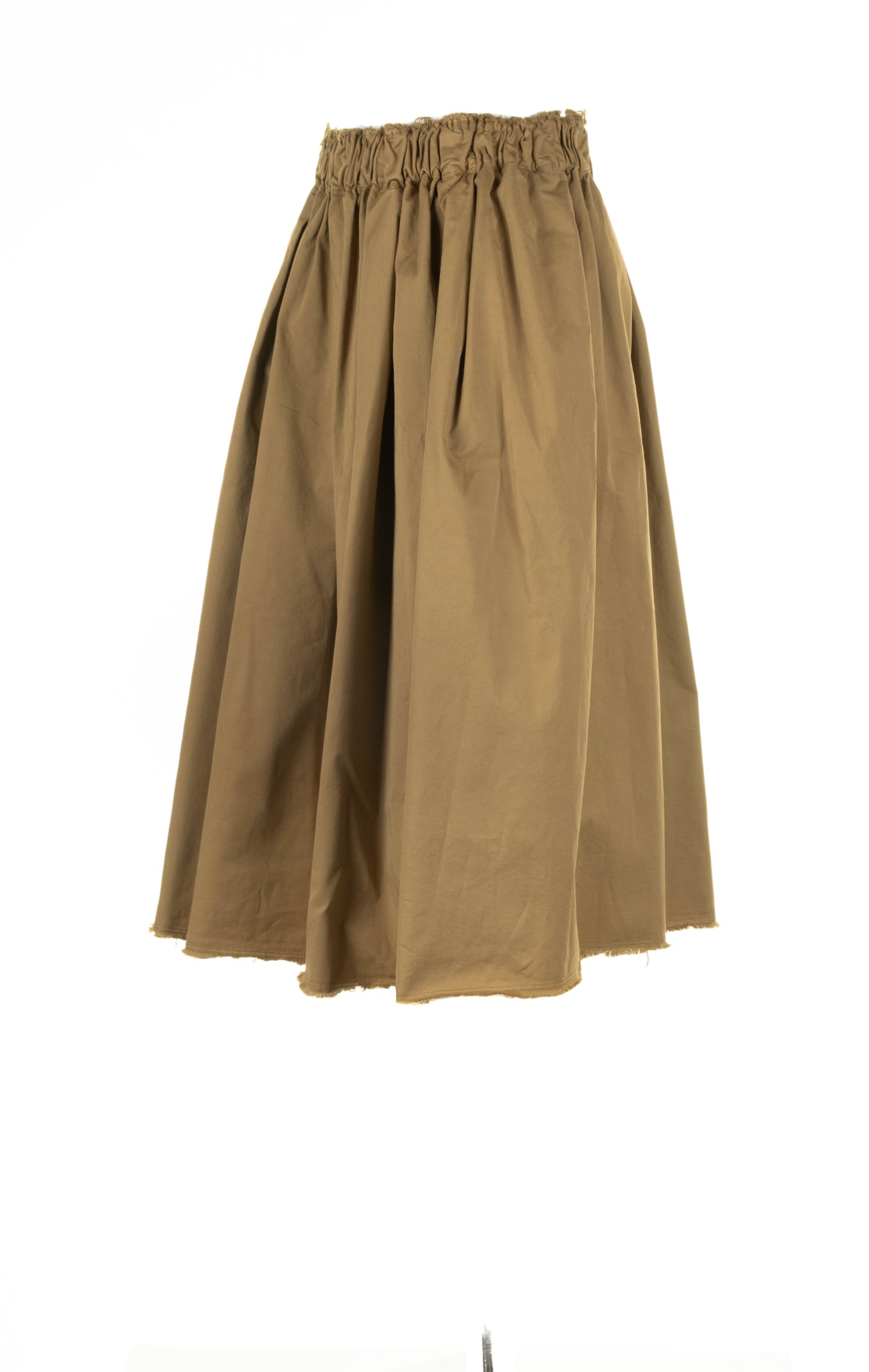 Shop Myths Khaki Midi Skirt In Kaky