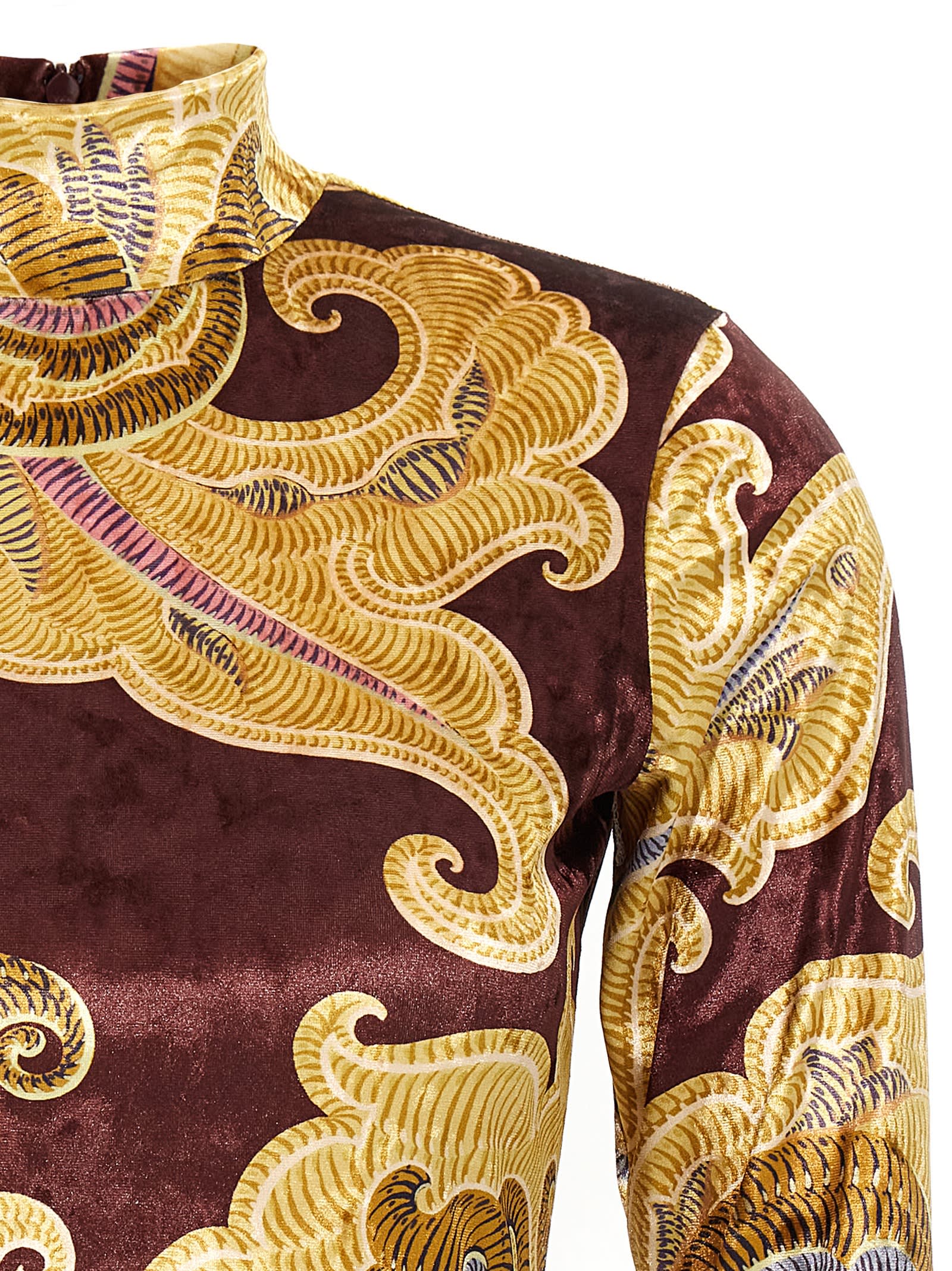 Shop Etro Paisley Chenille Top In Multicolor