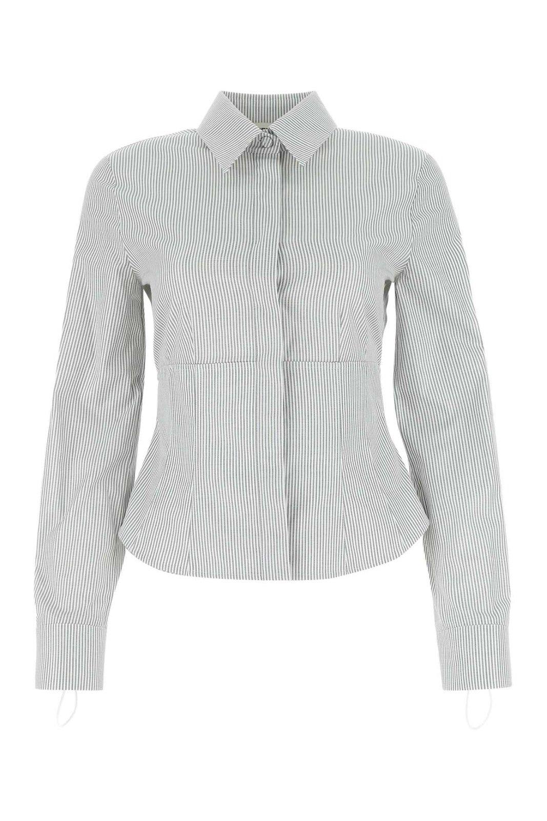 Fendi Pinstriped Corset-waist Shirt
