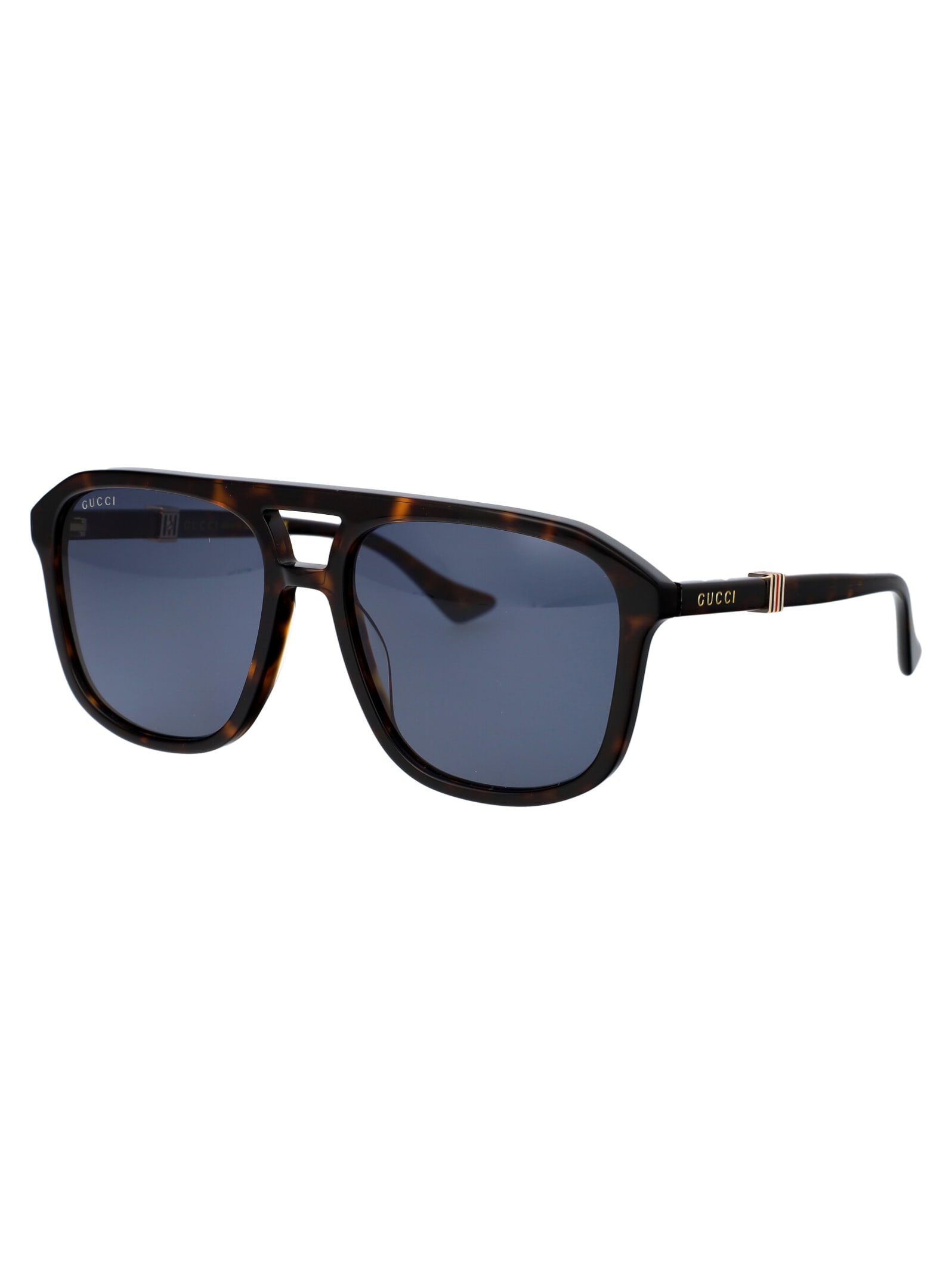 Gucci Havana Havana Blue Acetate Sunglasses In Blue