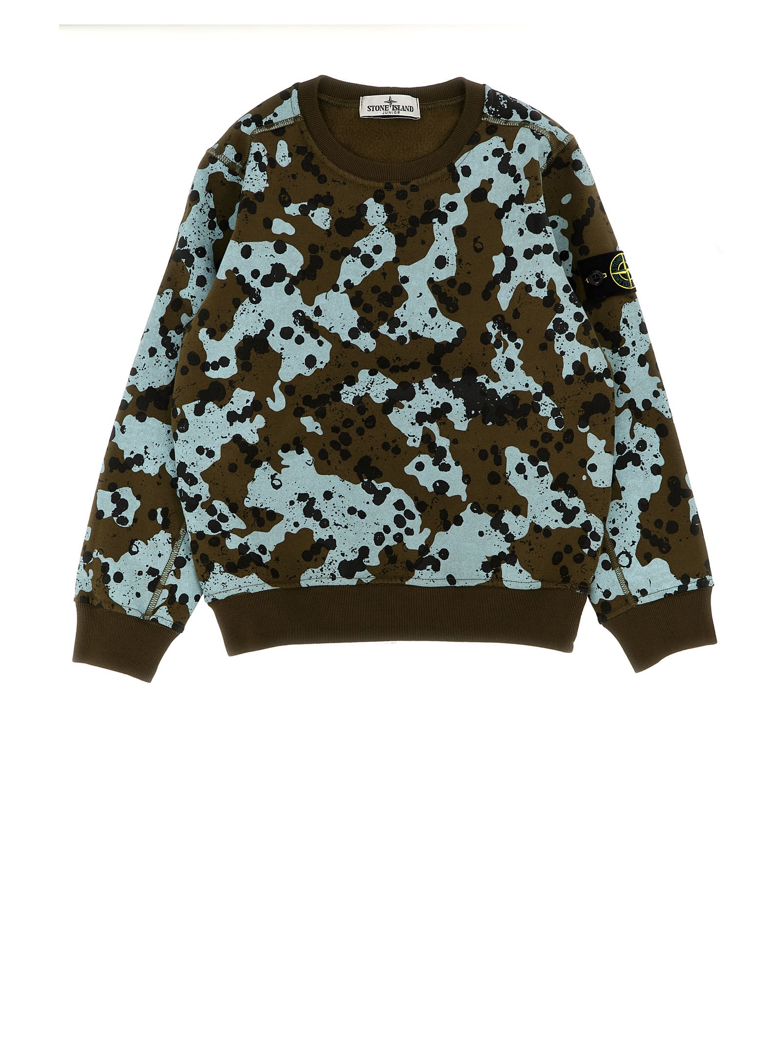 Stone Island Abstract-print Cotton Sweatshirt In Multicolor