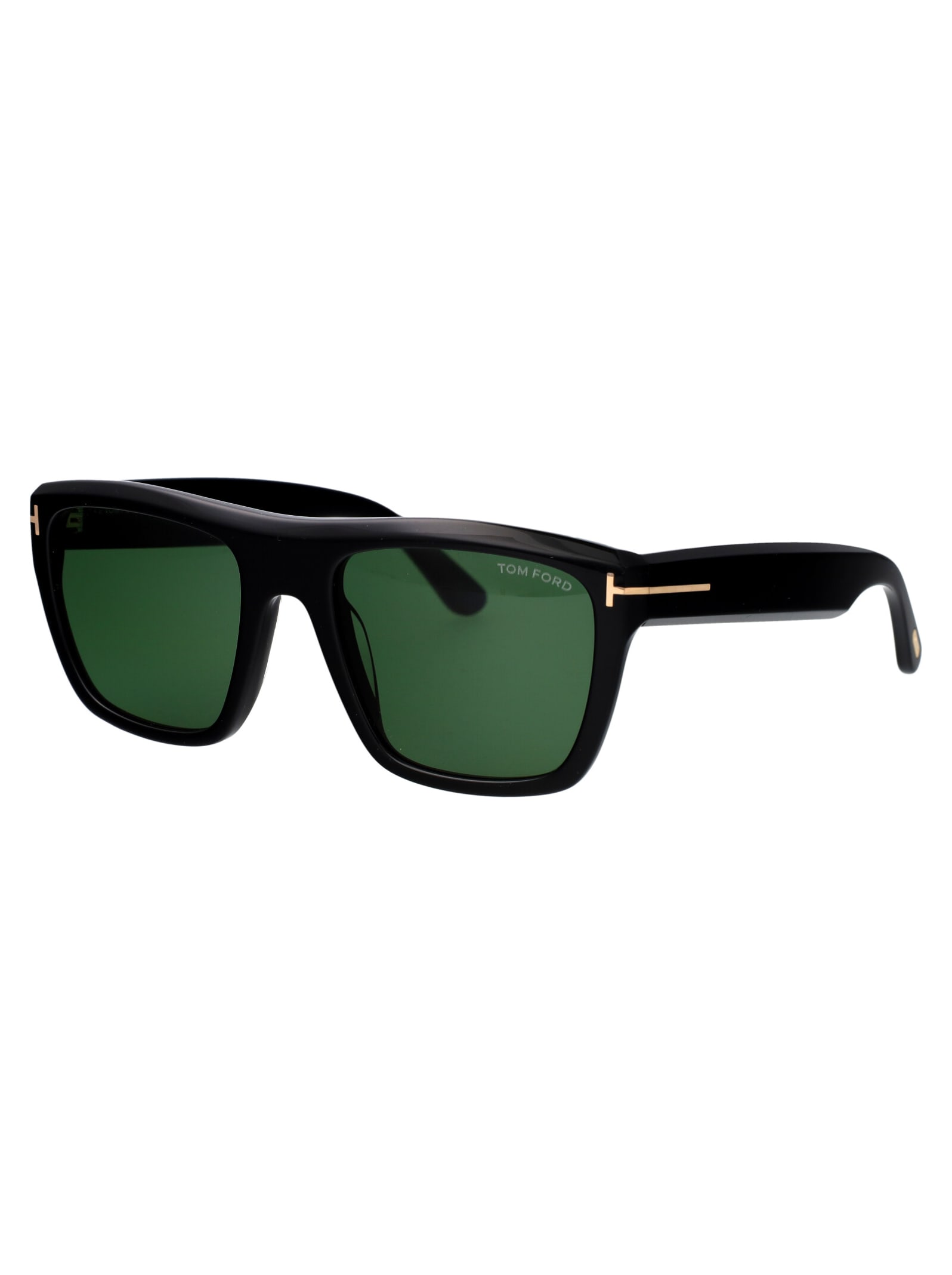 Shop Tom Ford Alberto Sunglasses In 01n Nero Lucido / Verde