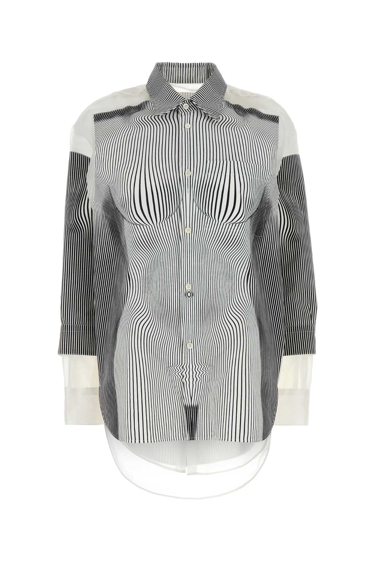 Printed Organza E Polyester Oversize Shirt