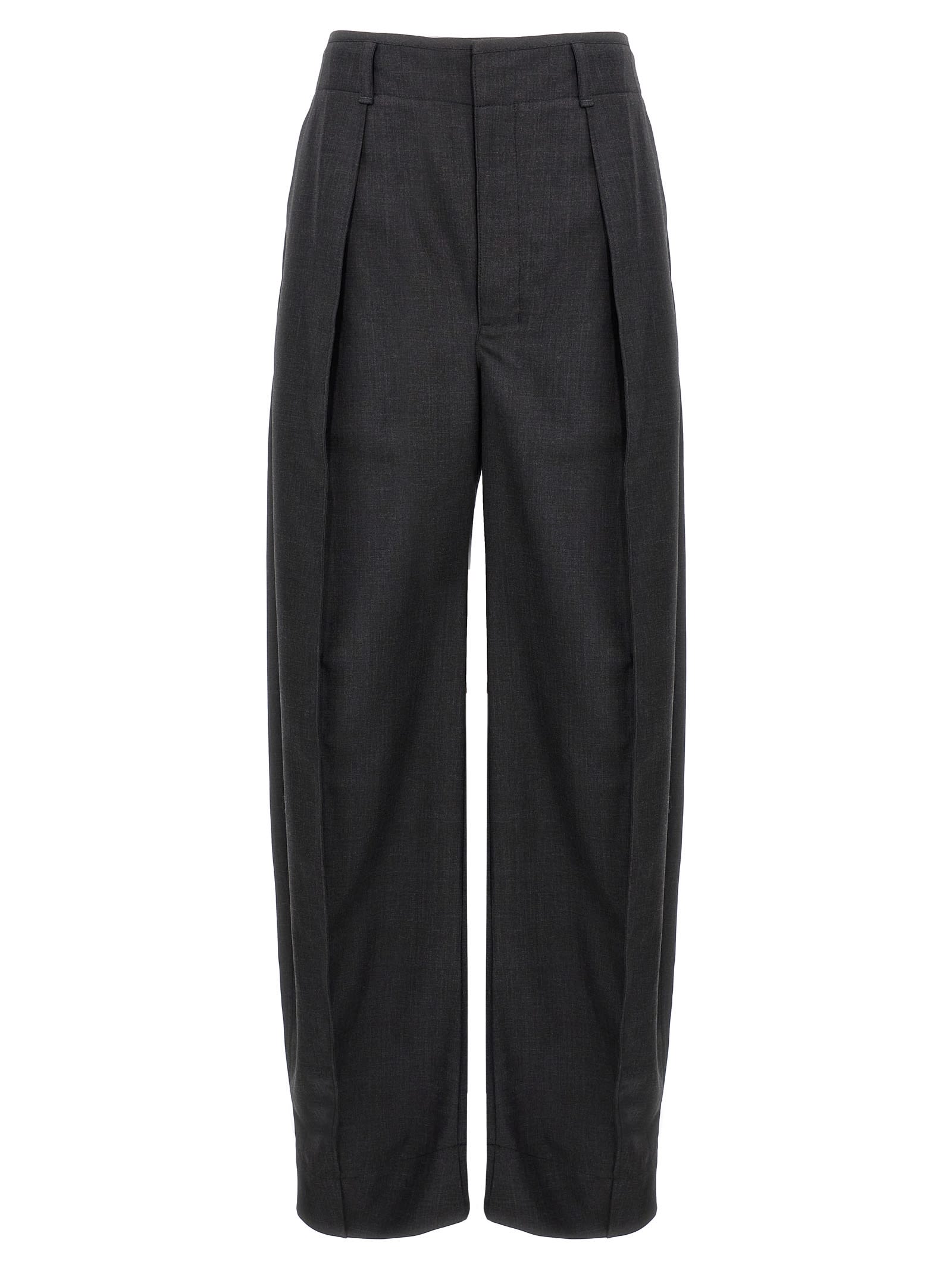 Shop Lemaire Curved Volume Tailored Pants In Gray