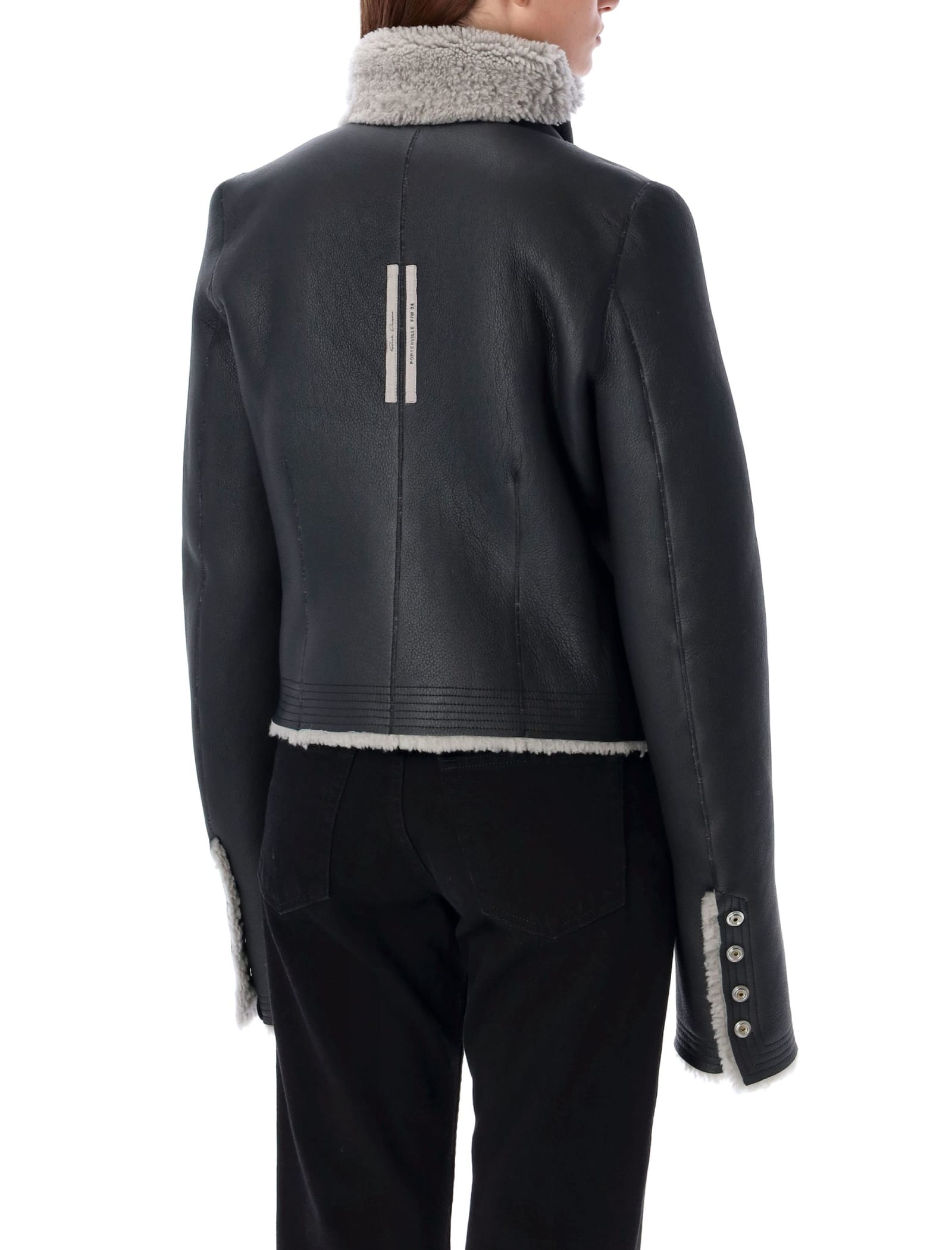 Shop Rick Owens Classic Biker Jacket In Black