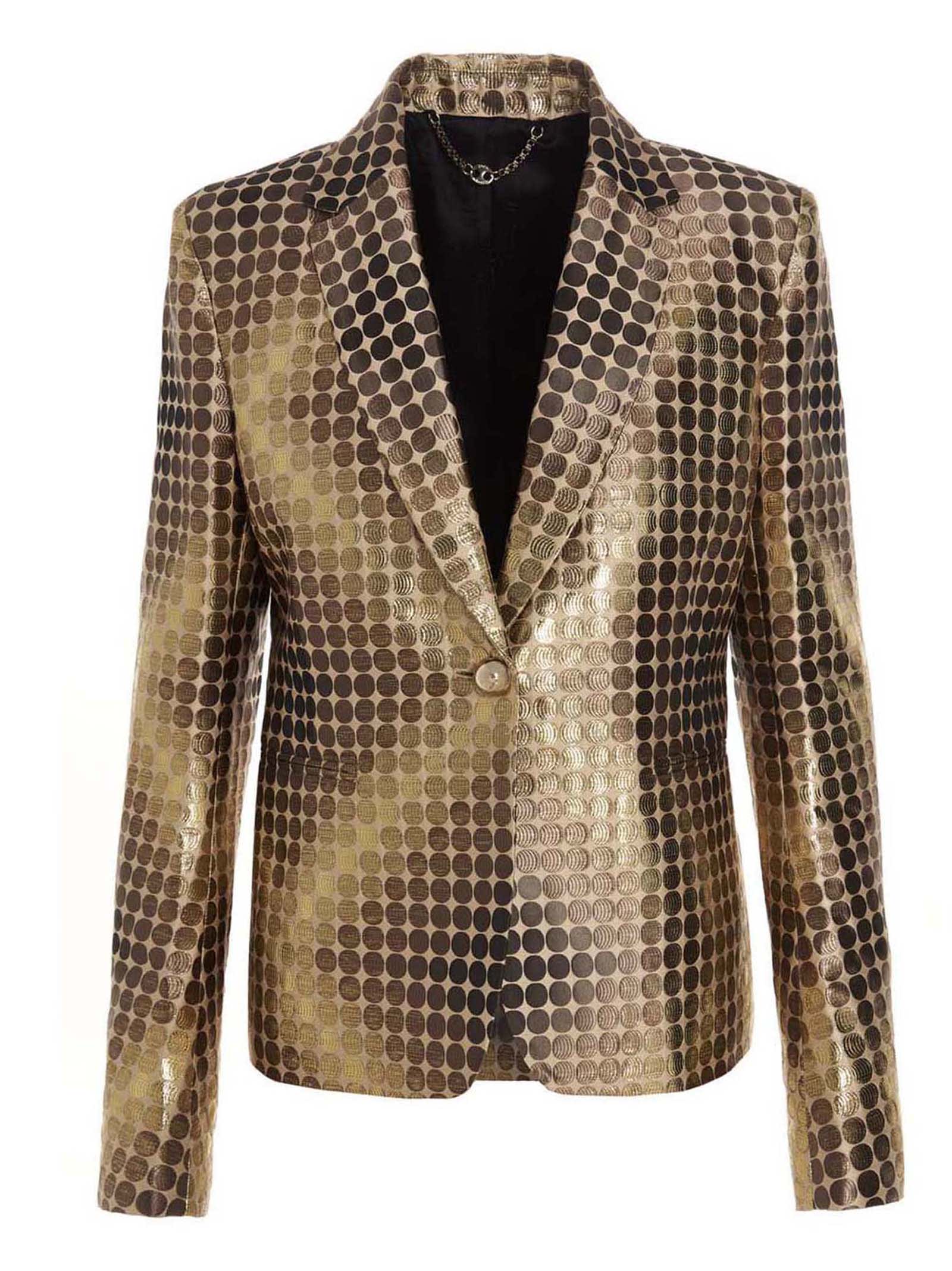 Paco Rabanne Metalized Intarsia Blazer Jacket