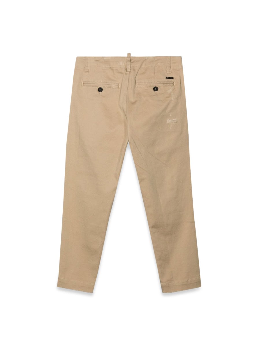 Shop Dsquared2 Pants With Patches In Beige