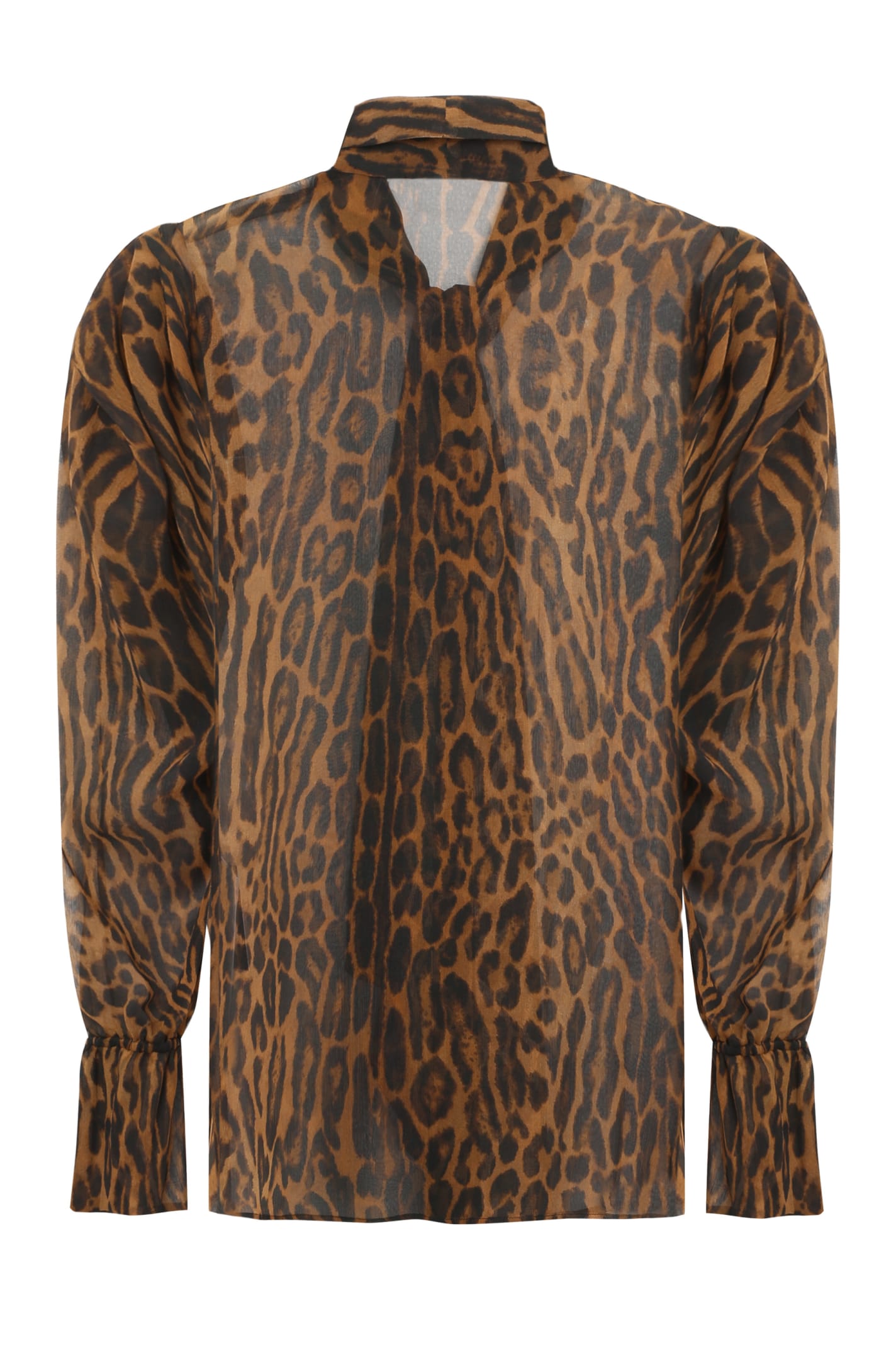 Shop Nina Ricci Printed Silk Shirt In Leopard