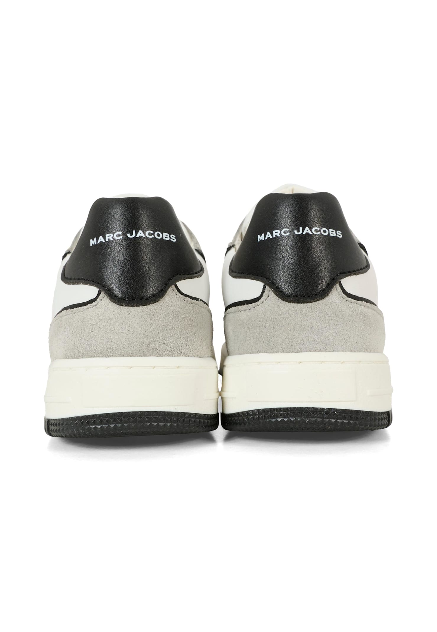 Marc Jacobs Kids Leather Logo Lace-up Trainers In Gray